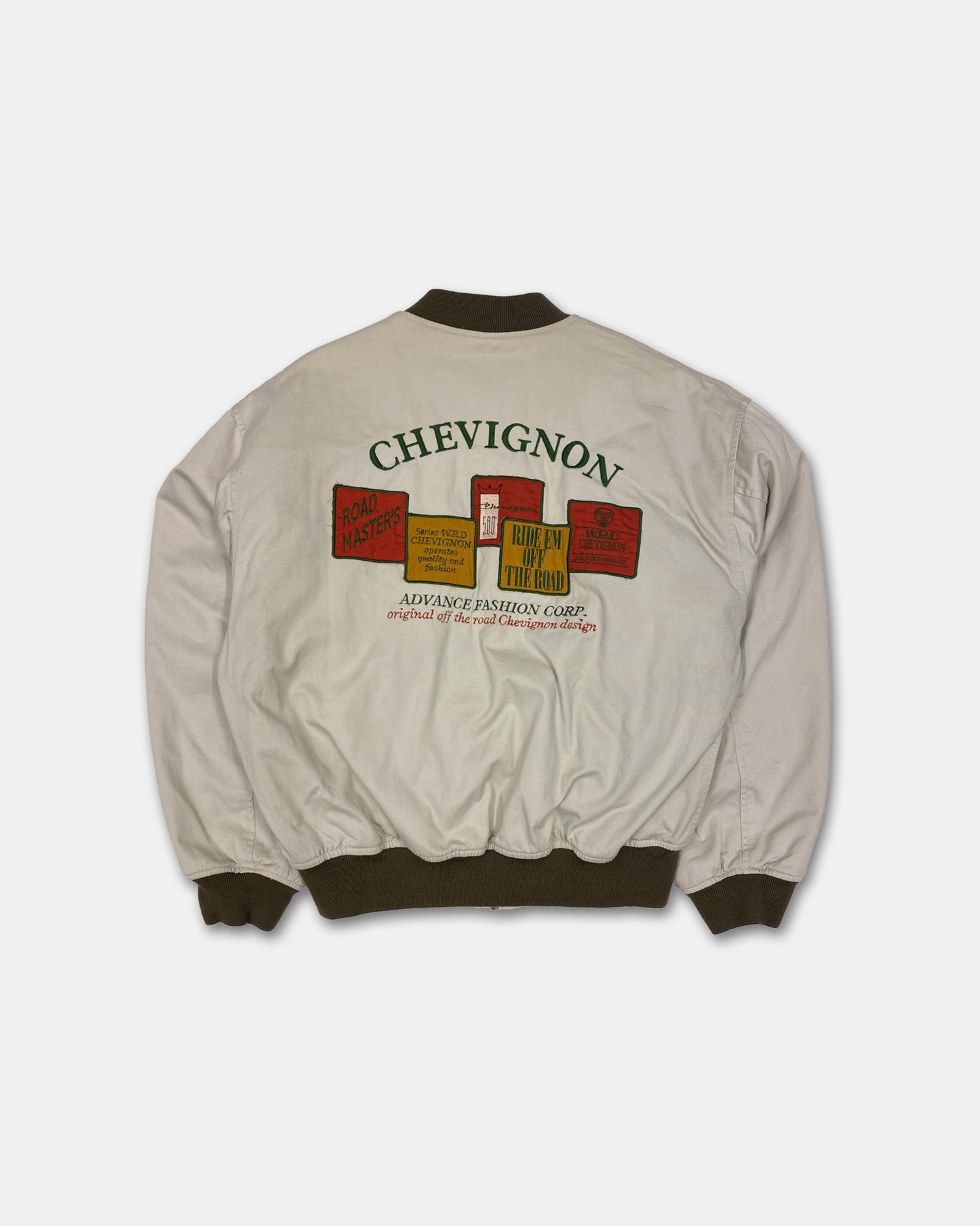 Chevignon 1990s Padded Cotton Conquest Jack Bomber Jacket Beige