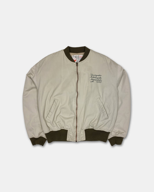 Chevignon 1990s Padded Cotton Conquest Jack Bomber Jacket Beige