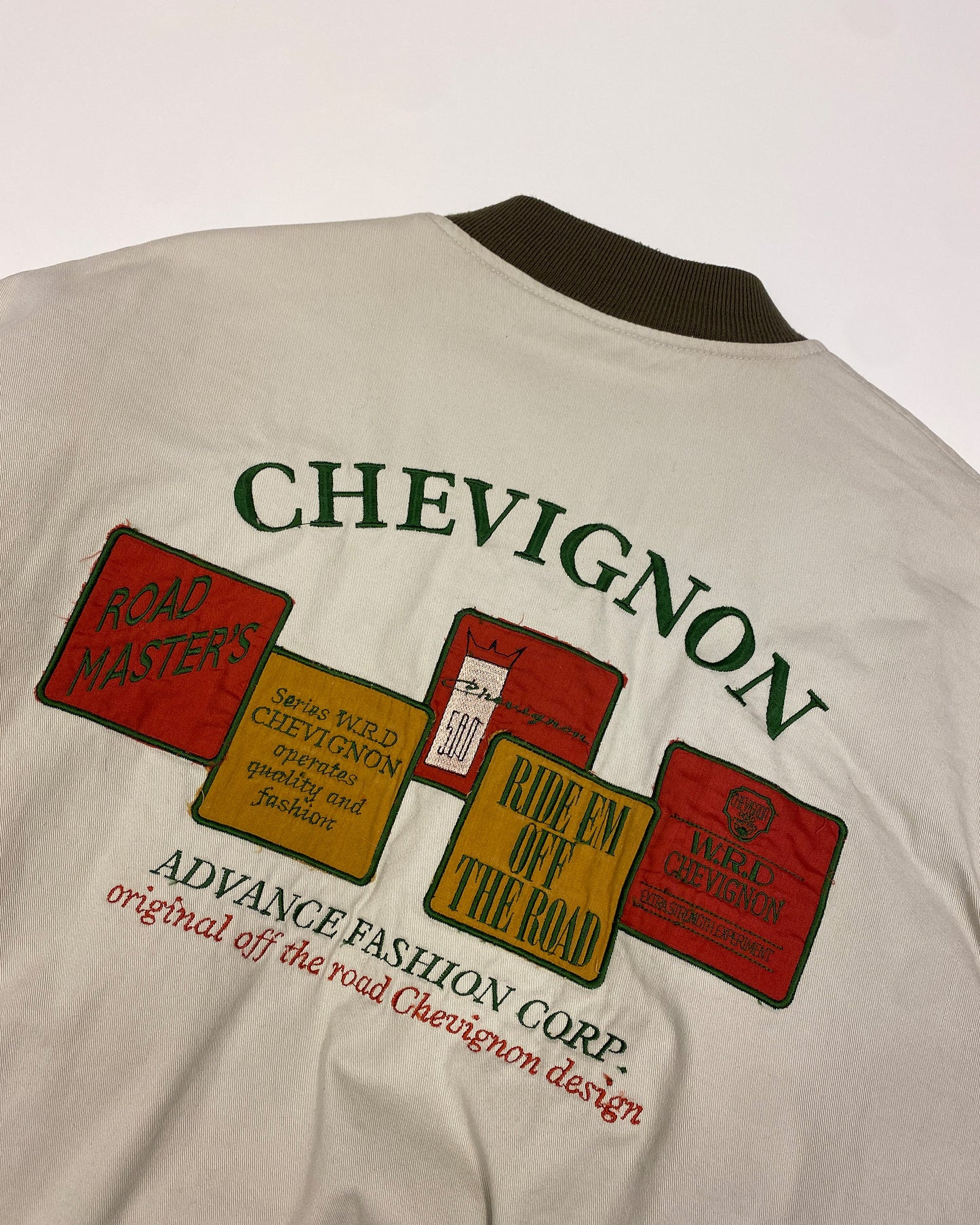Chevignon 1990s Padded Cotton Conquest Jack Bomber Jacket Beige