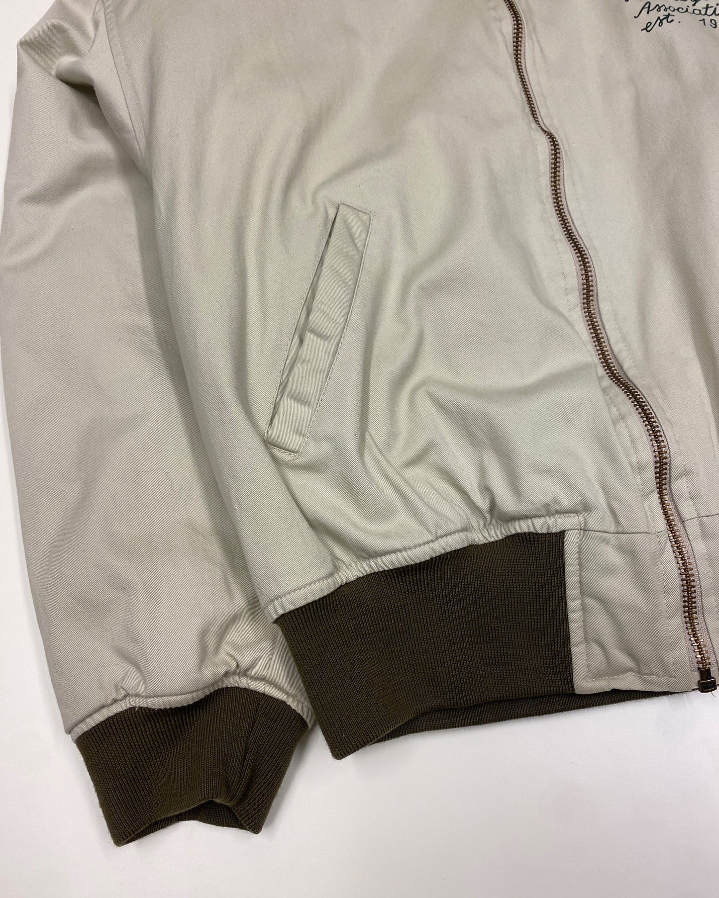 Chevignon 1990s Padded Cotton Conquest Jack Bomber Jacket Beige