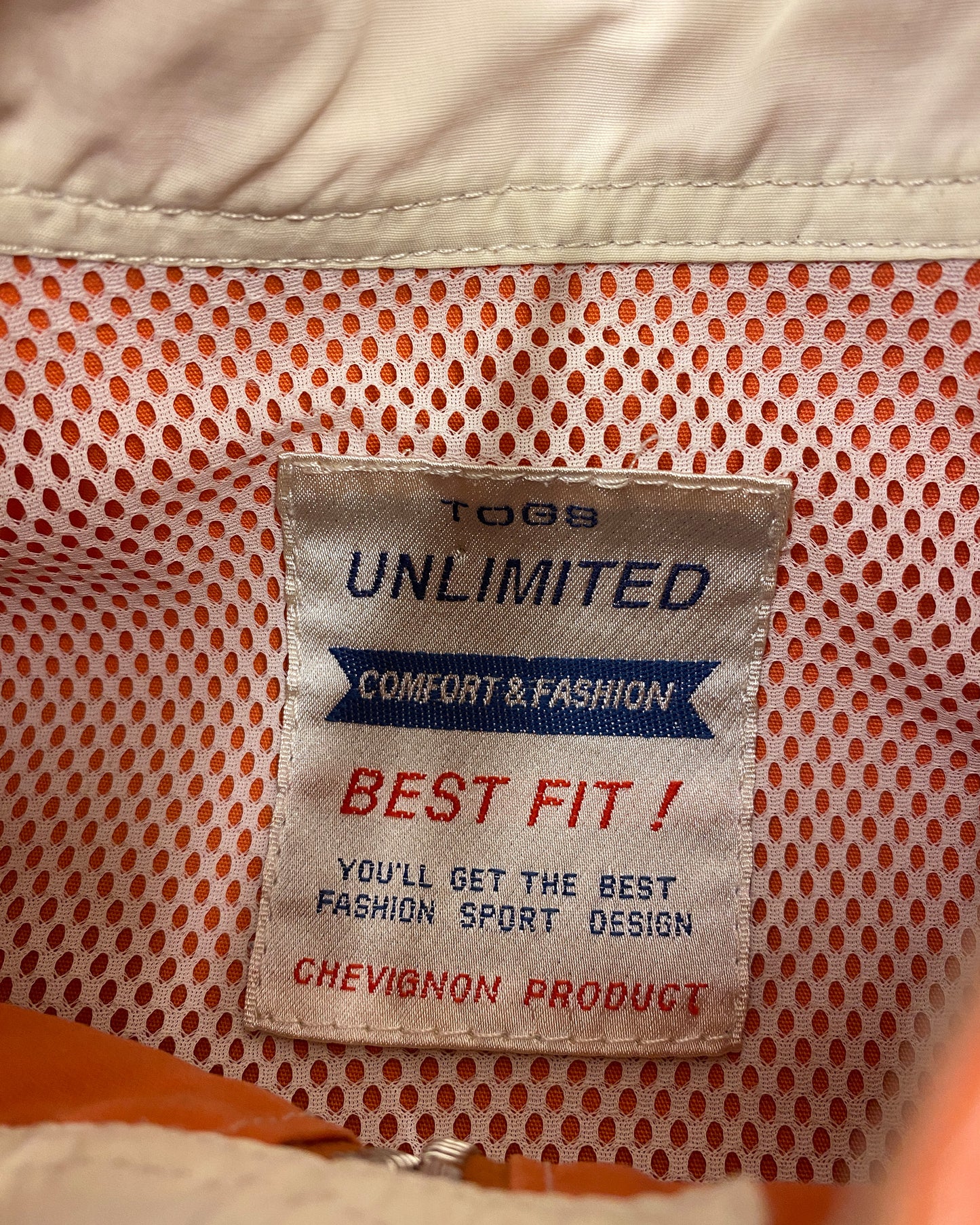 Chevignon 1990s Oversized Light Sport Jacket Orange