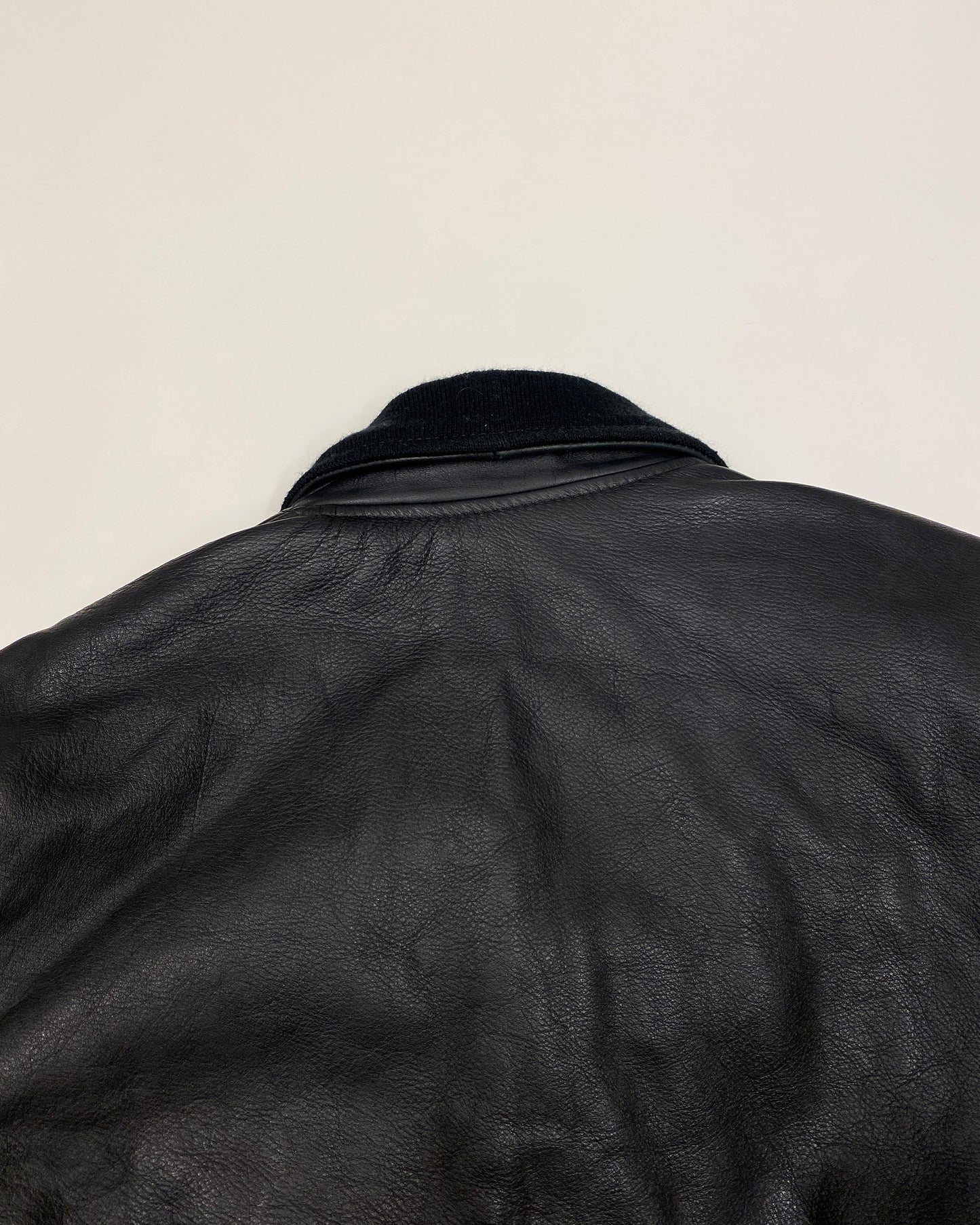 Chevignon 1990s Cow Leather Jacket Black