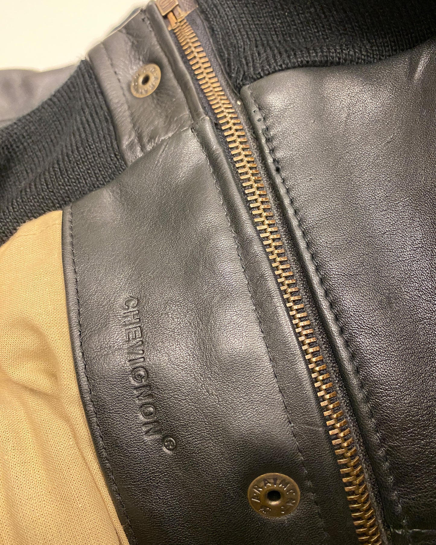 Chevignon 1990s Cow Leather Jacket Black