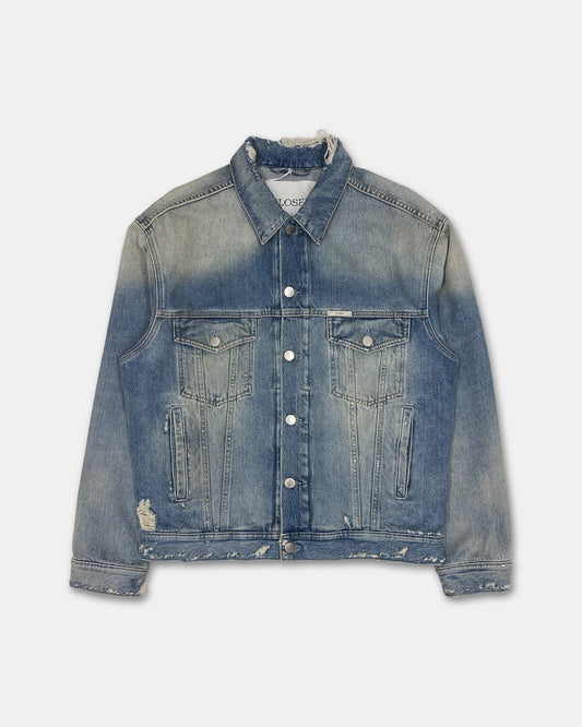 Closed 2020s Distressed Denim Jacket Blue