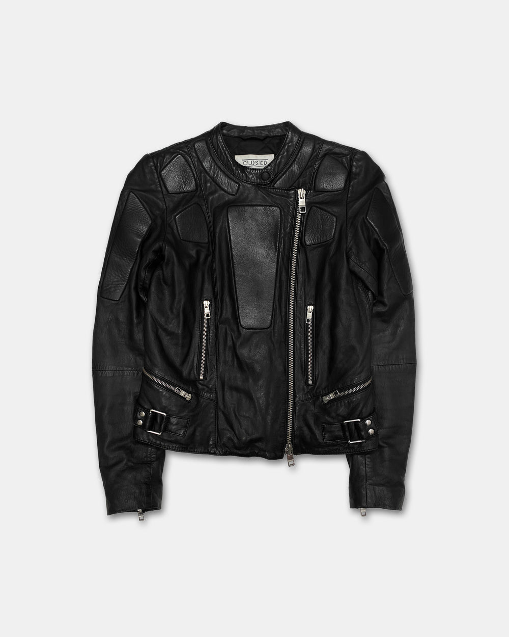 Closed 2000s Lambleather Padded Biker Leatherjacket Black
