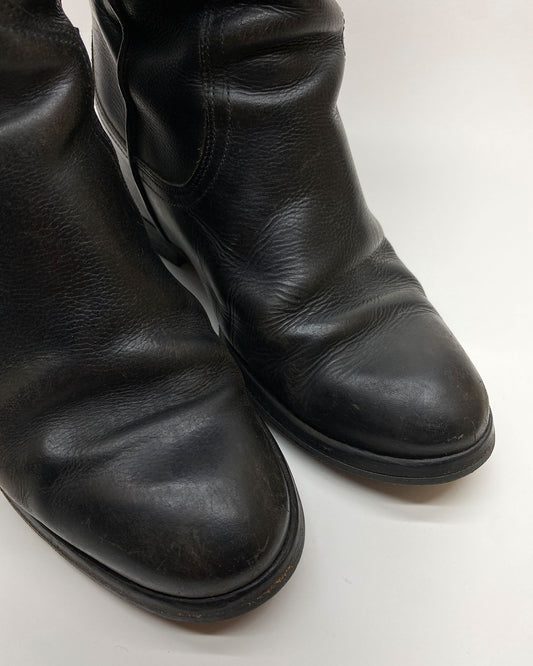 Closed 2000s Heel Leather Boots Black