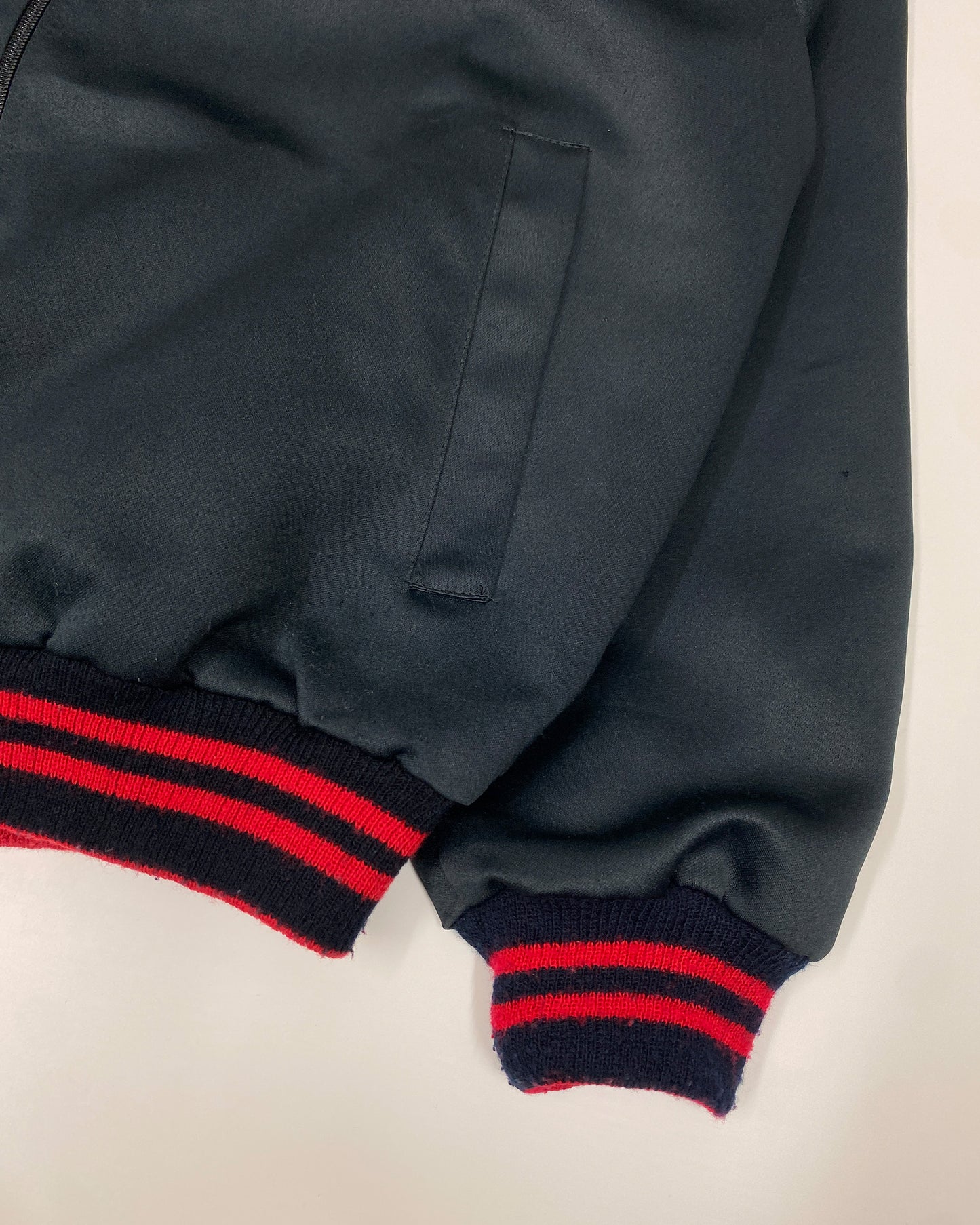 Vintage Coca Cola 1990s Embroidered Logo Satin Bomber Jacket Black