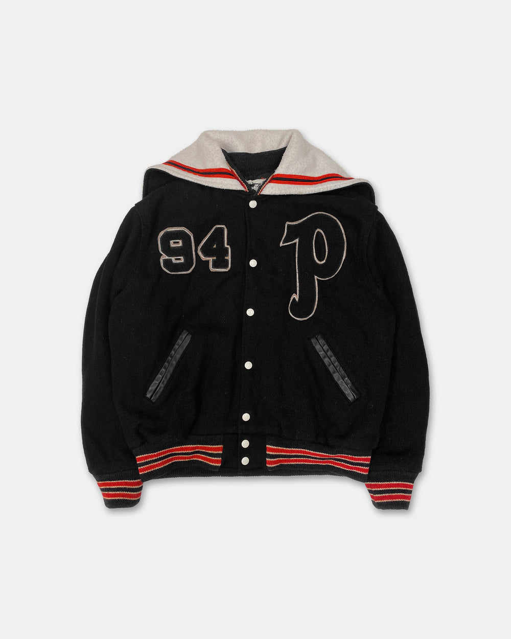 Vintage 1994 Pirates College Wool Jacket Black