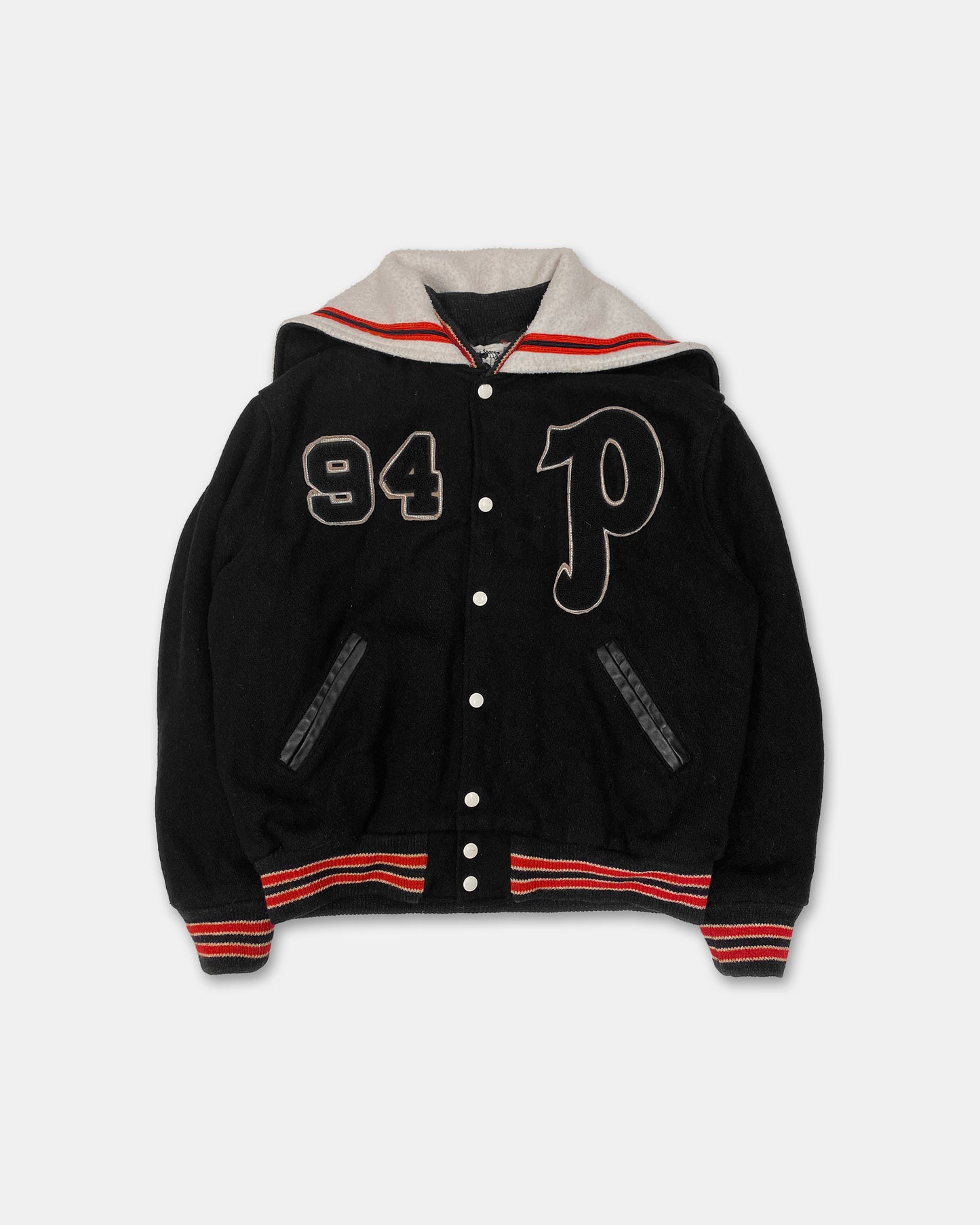Vintage 1994 Pirates College Wool Jacket Black