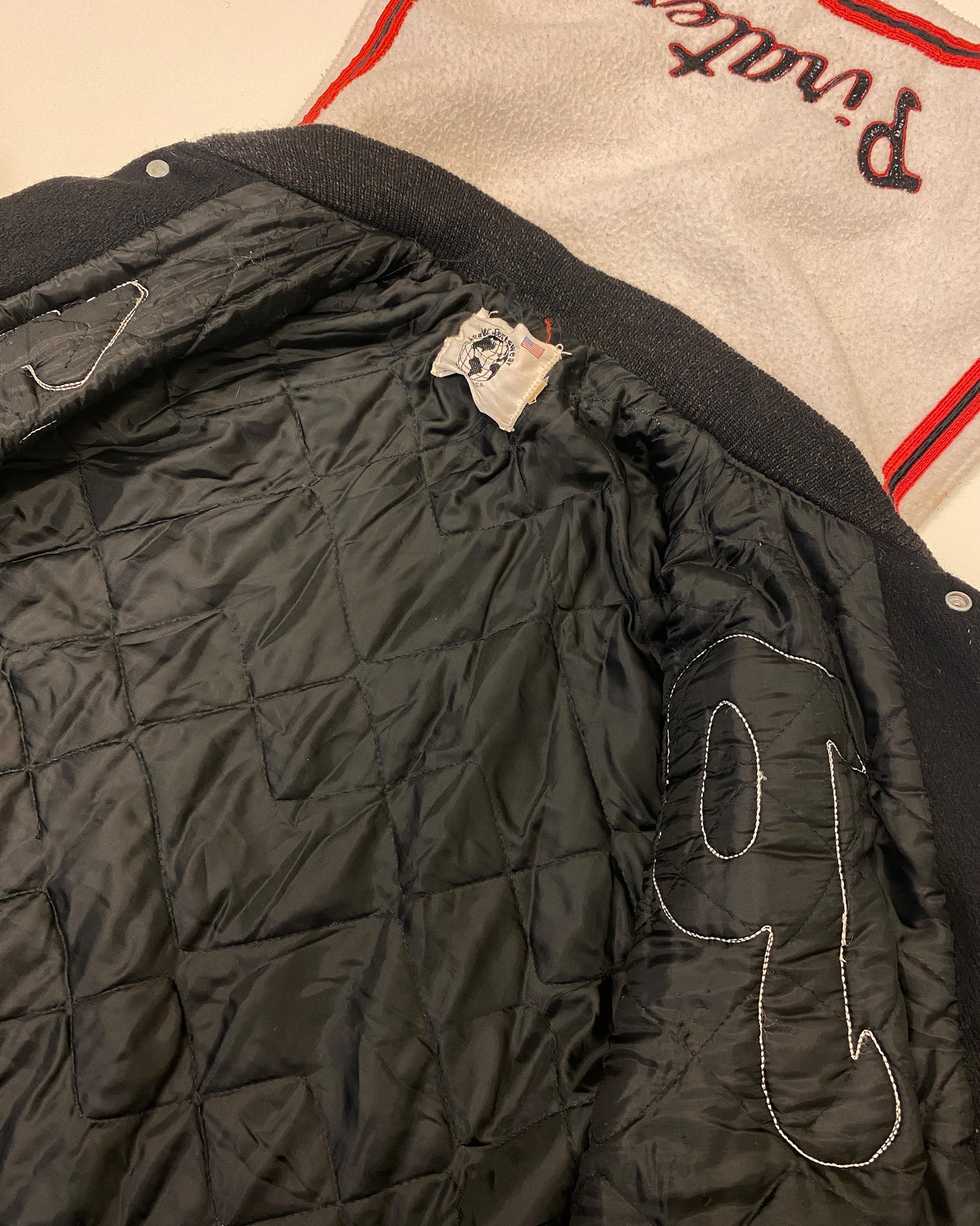 Vintage 1994 Pirates College Wool Jacket Black