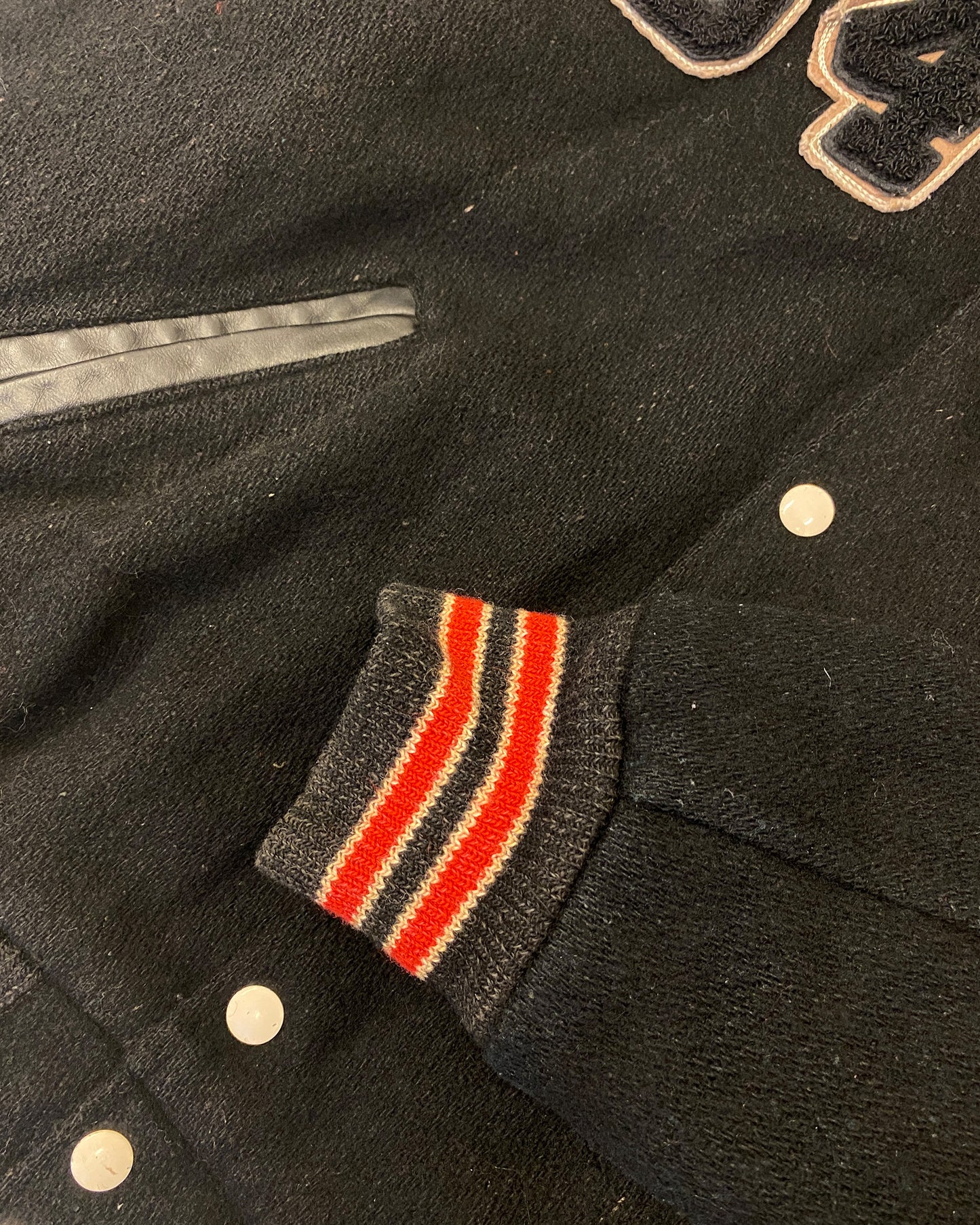 Vintage 1994 Pirates College Wool Jacket Black