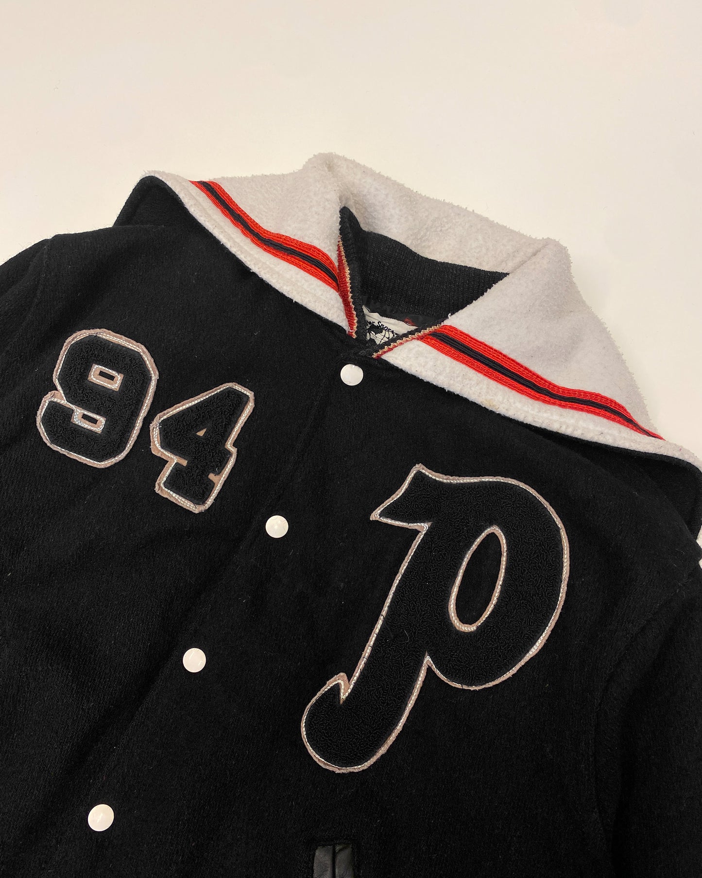 Vintage 1994 Pirates College Wool Jacket Black