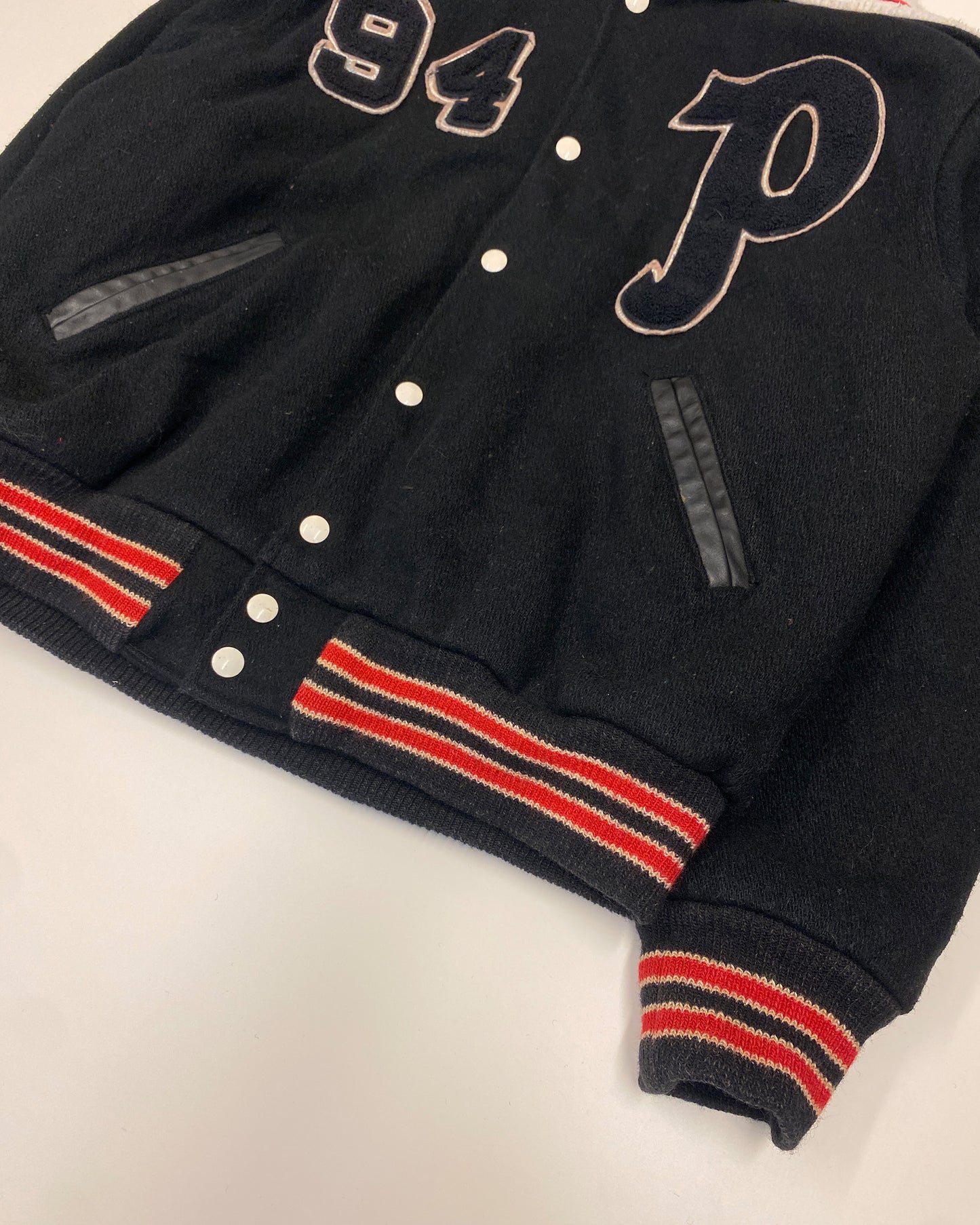 Vintage 1994 Pirates College Wool Jacket Black