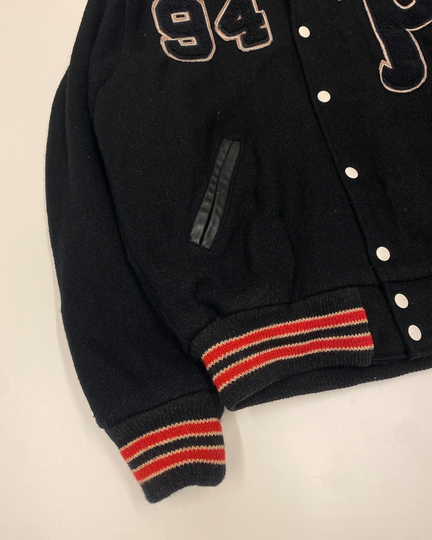 Vintage 1994 Pirates College Wool Jacket Black