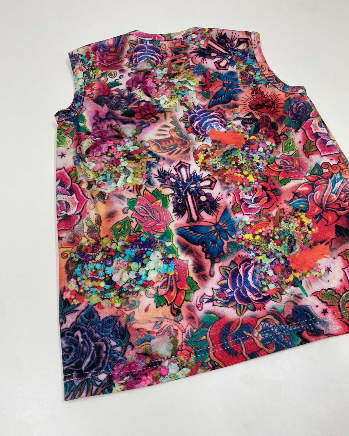 Comme des Garçons SS2004 Tattoo & Pearl Print Tanktop Multicolor