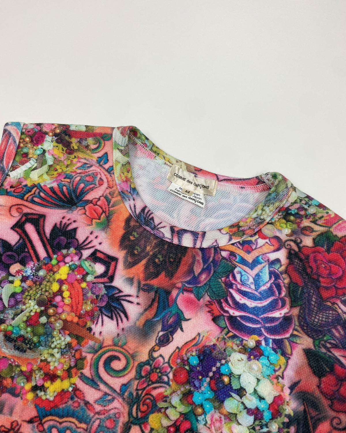Comme des Garçons SS2004 Tattoo & Pearl Print Tanktop Multicolor