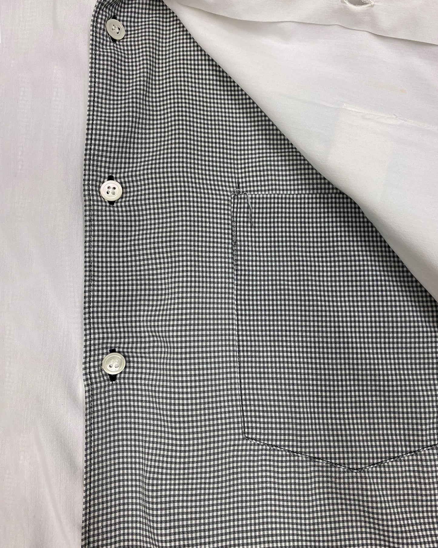 Comme des Garçons Shirt 1990s Two-layered Shepherd Checkered Shirt White Black