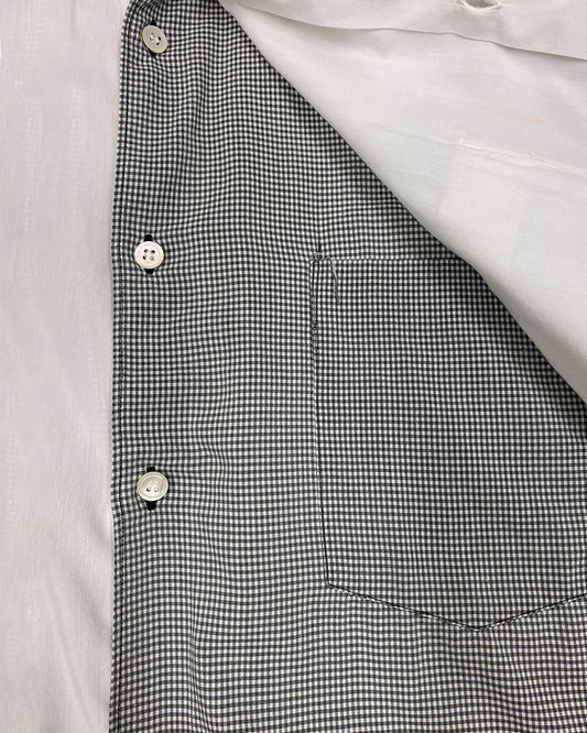 Comme des Garçons Shirt 1990s Two-layered Shepherd Checkered Shirt White Black