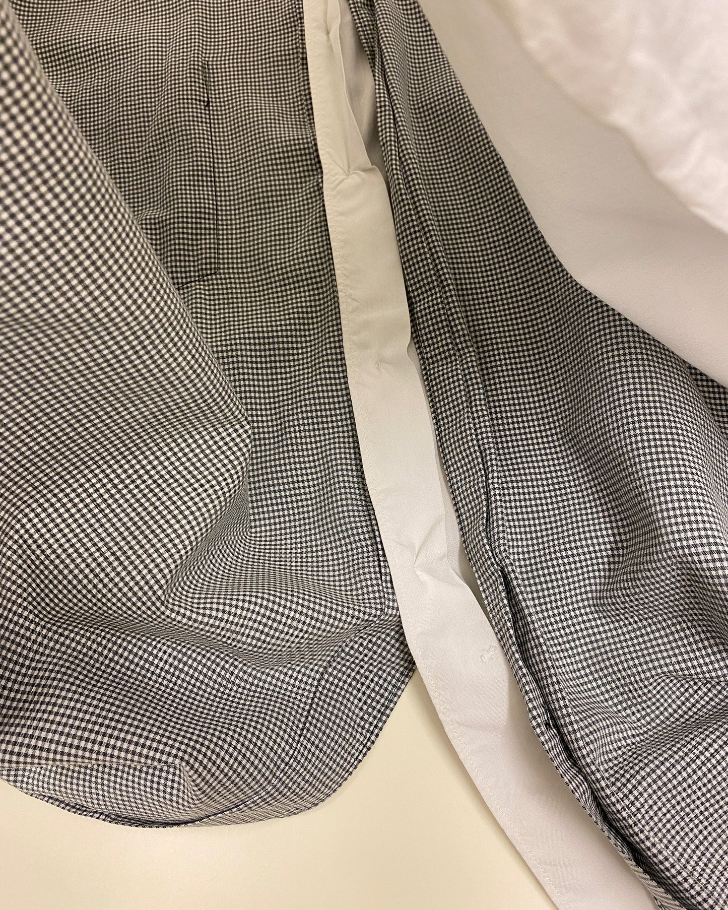 Comme des Garçons Shirt 1990s Two-layered Shepherd Checkered Shirt White Black