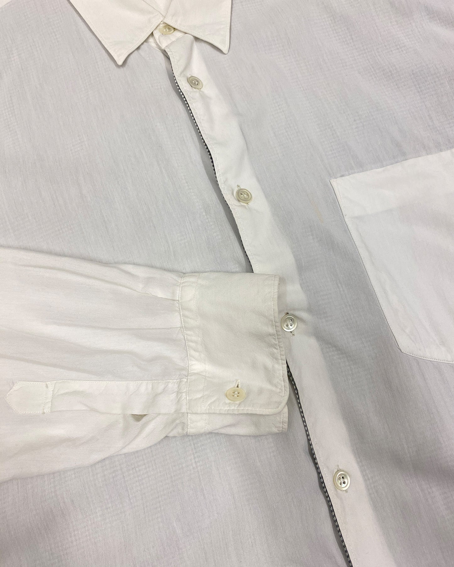 Comme des Garçons Shirt 1990s Two-layered Shepherd Checkered Shirt White Black