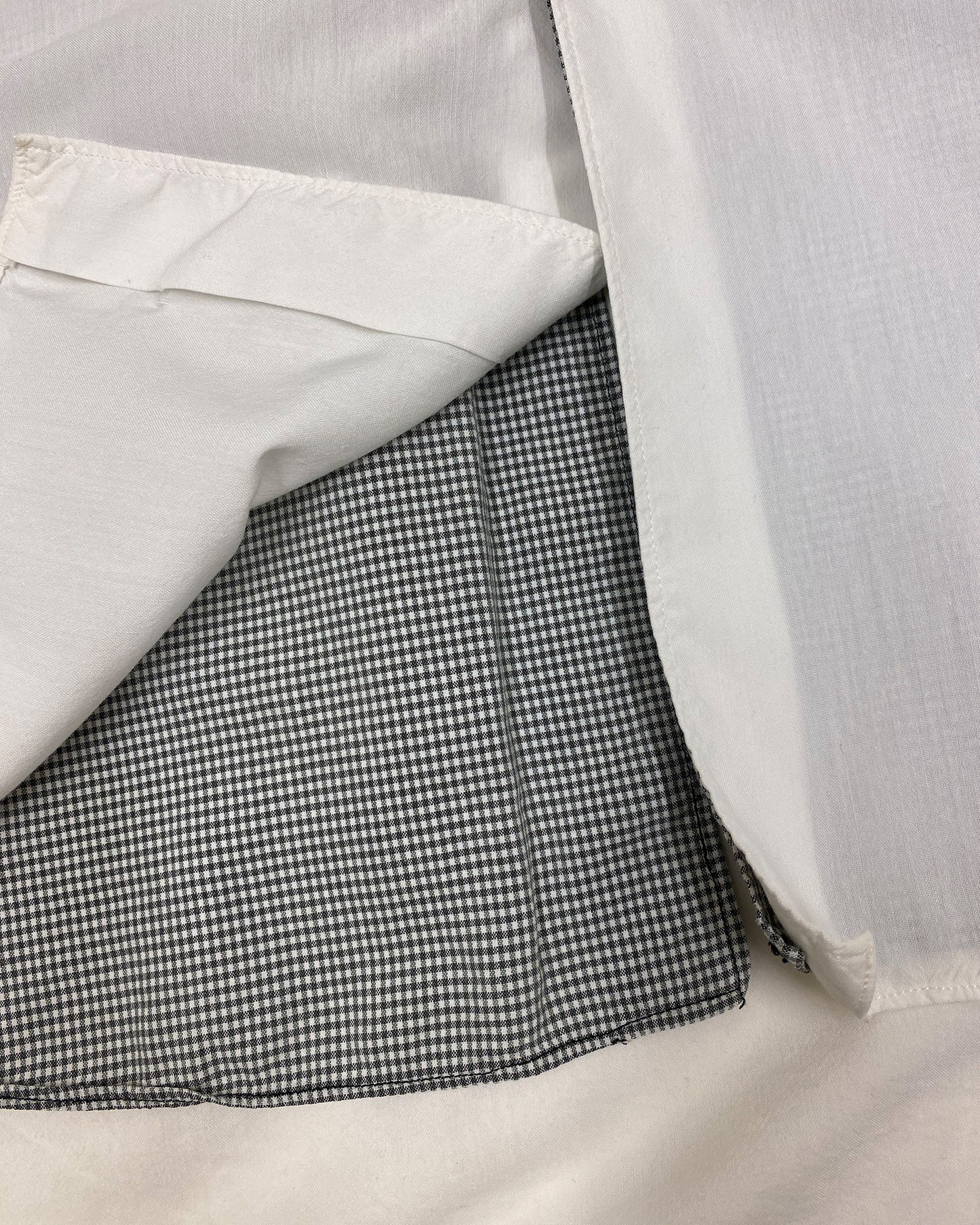 Comme des Garçons Shirt 1990s Two-layered Shepherd Checkered Shirt White Black