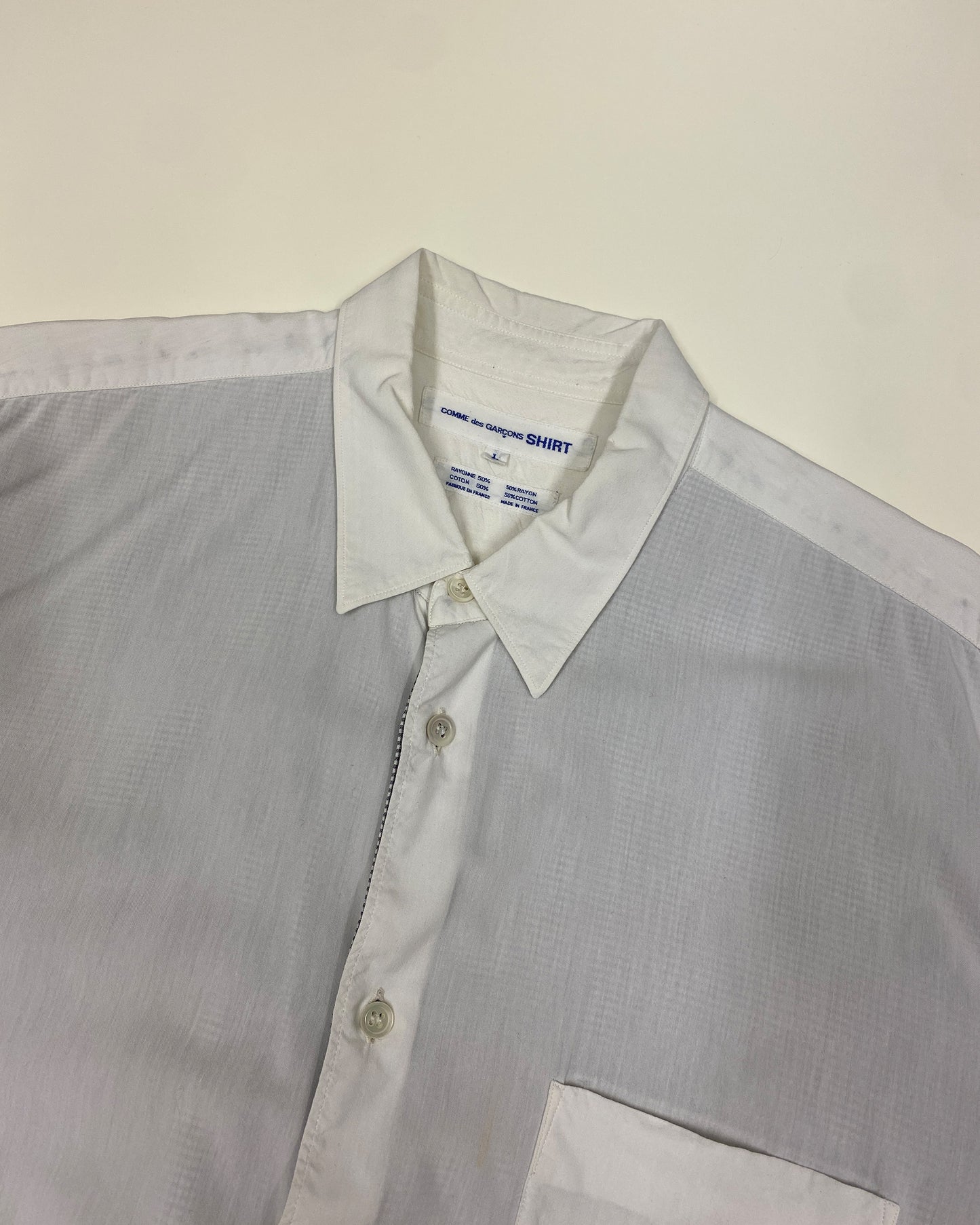 Comme des Garçons Shirt 1990s Two-layered Shepherd Checkered Shirt White Black