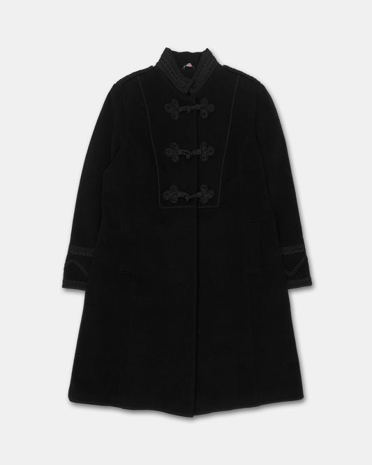 Concept UK 2000s Decorative Toggle Closure Wool Coat Black