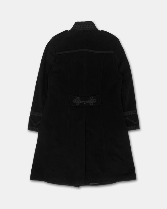 Concept UK 2000s Decorative Toggle Closure Wool Coat Black