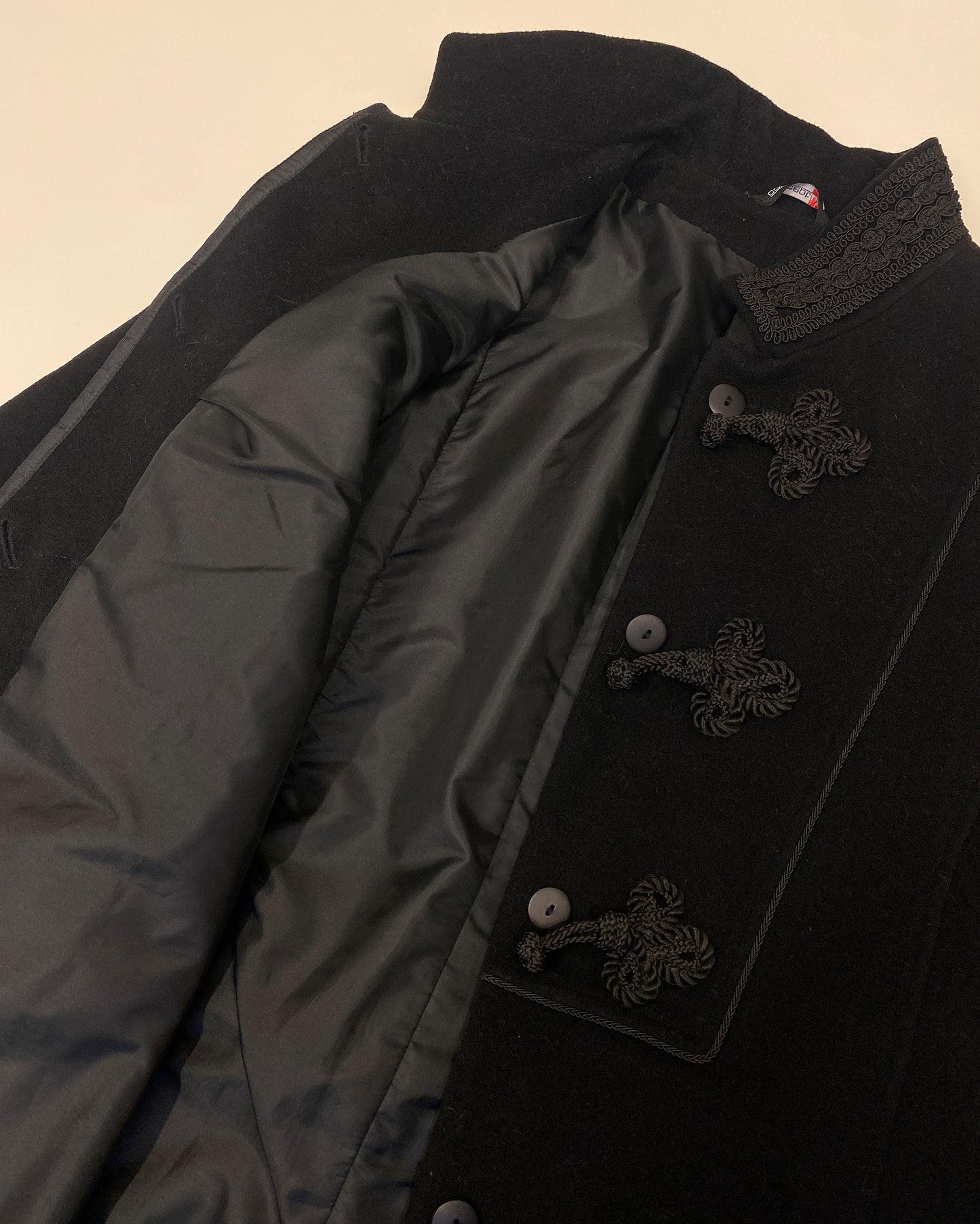 Concept UK 2000s Decorative Toggle Closure Wool Coat Black