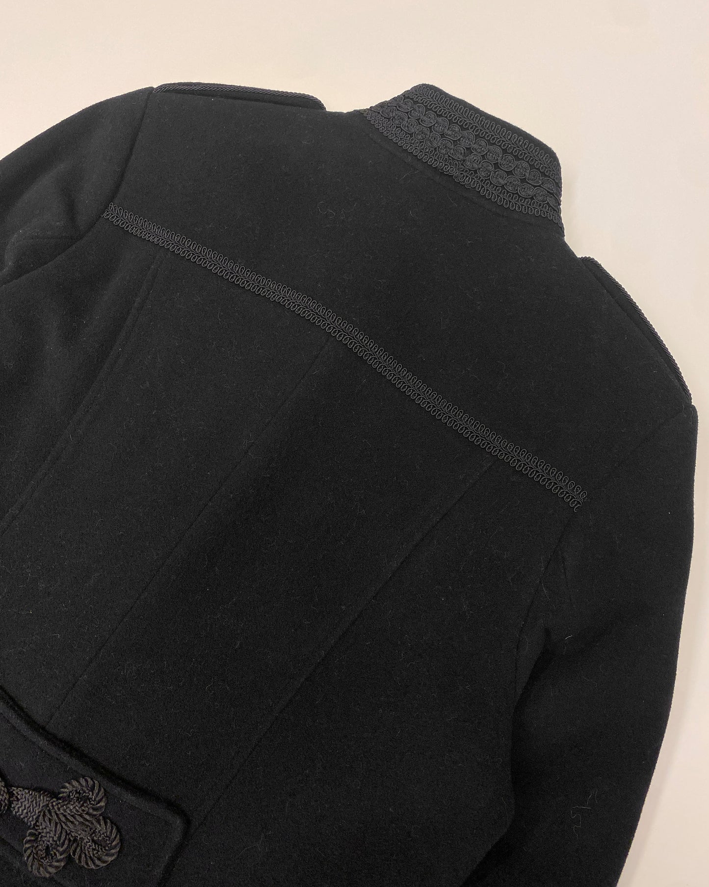Concept UK 2000s Decorative Toggle Closure Wool Coat Black