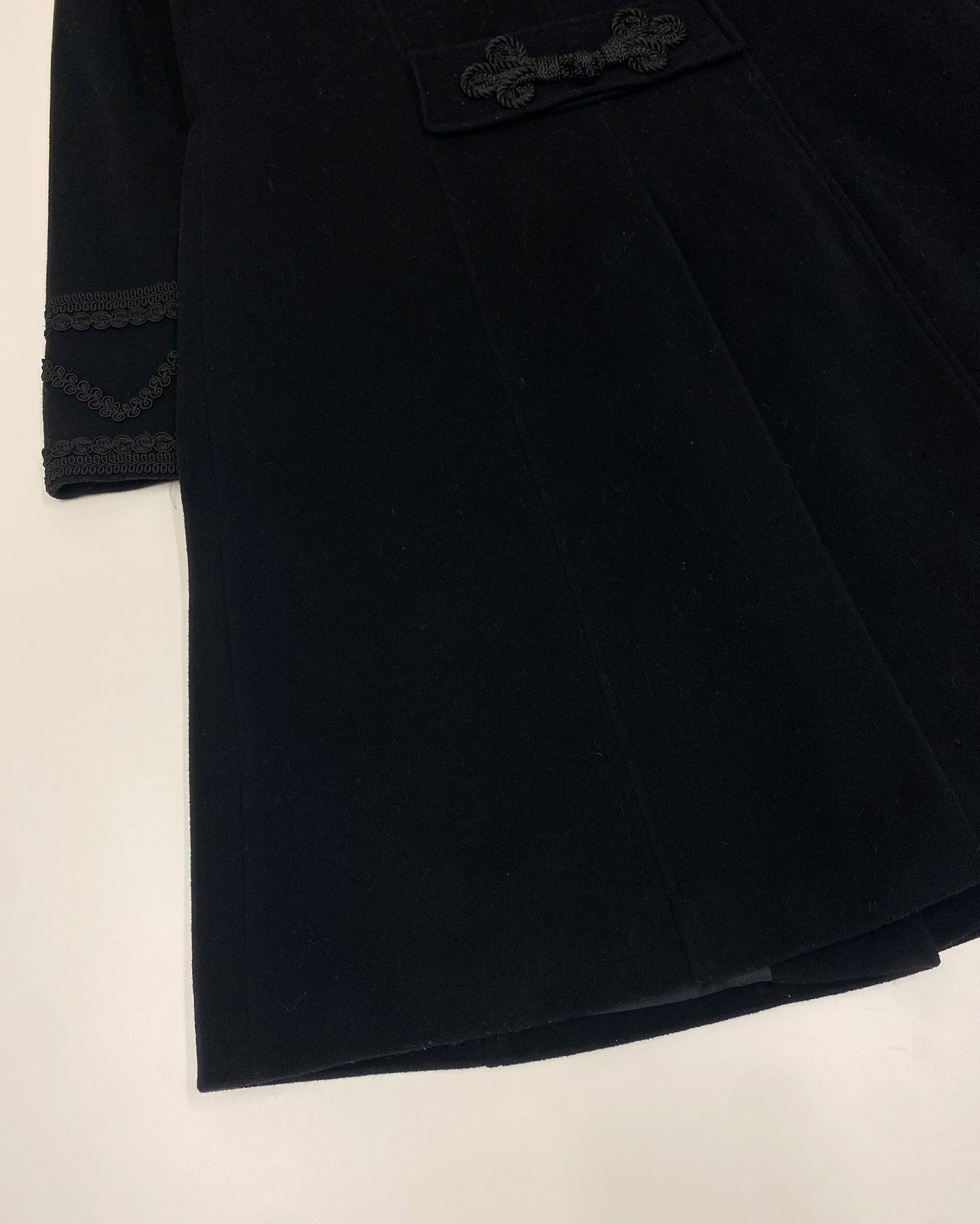 Concept UK 2000s Decorative Toggle Closure Wool Coat Black