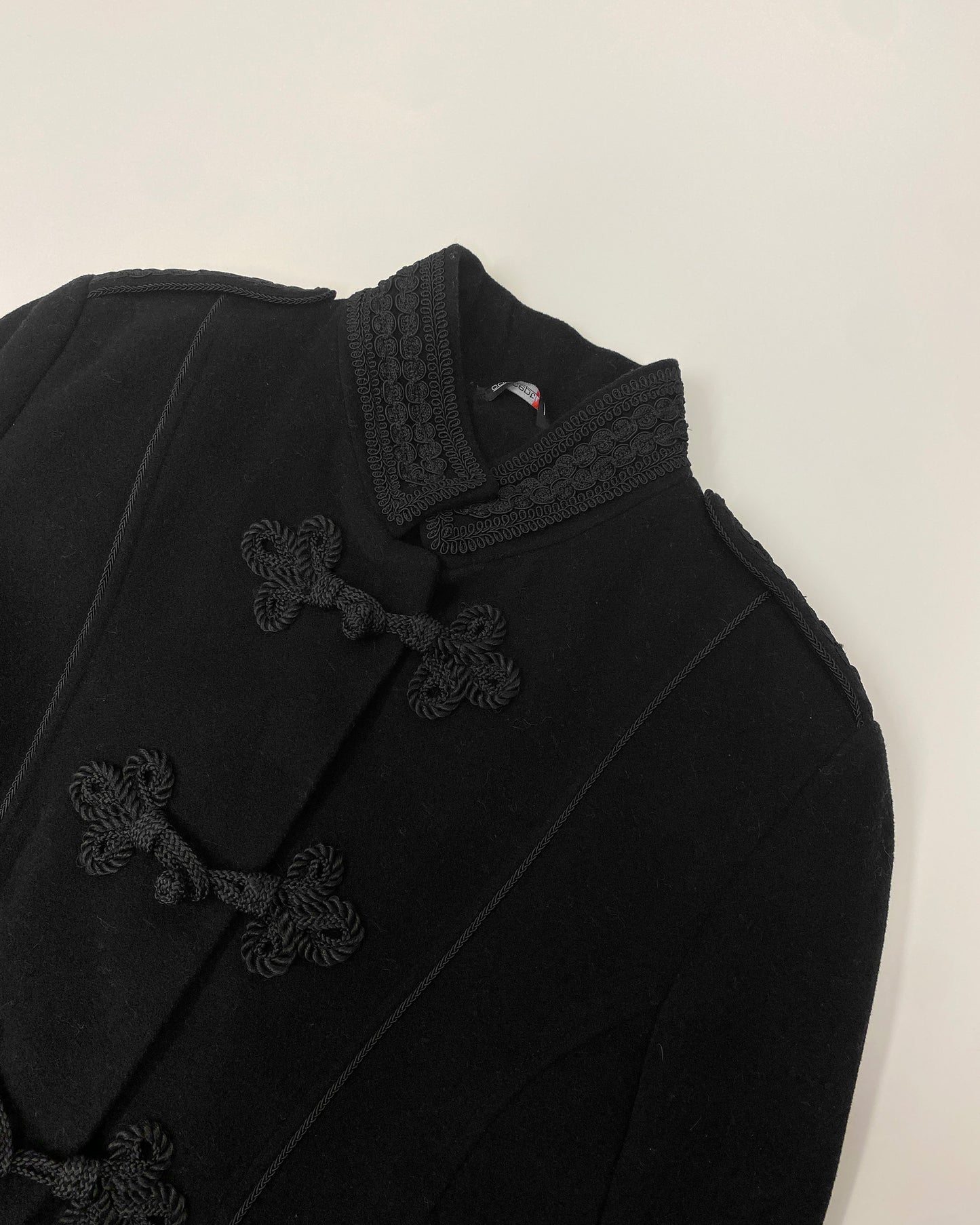 Concept UK 2000s Decorative Toggle Closure Wool Coat Black