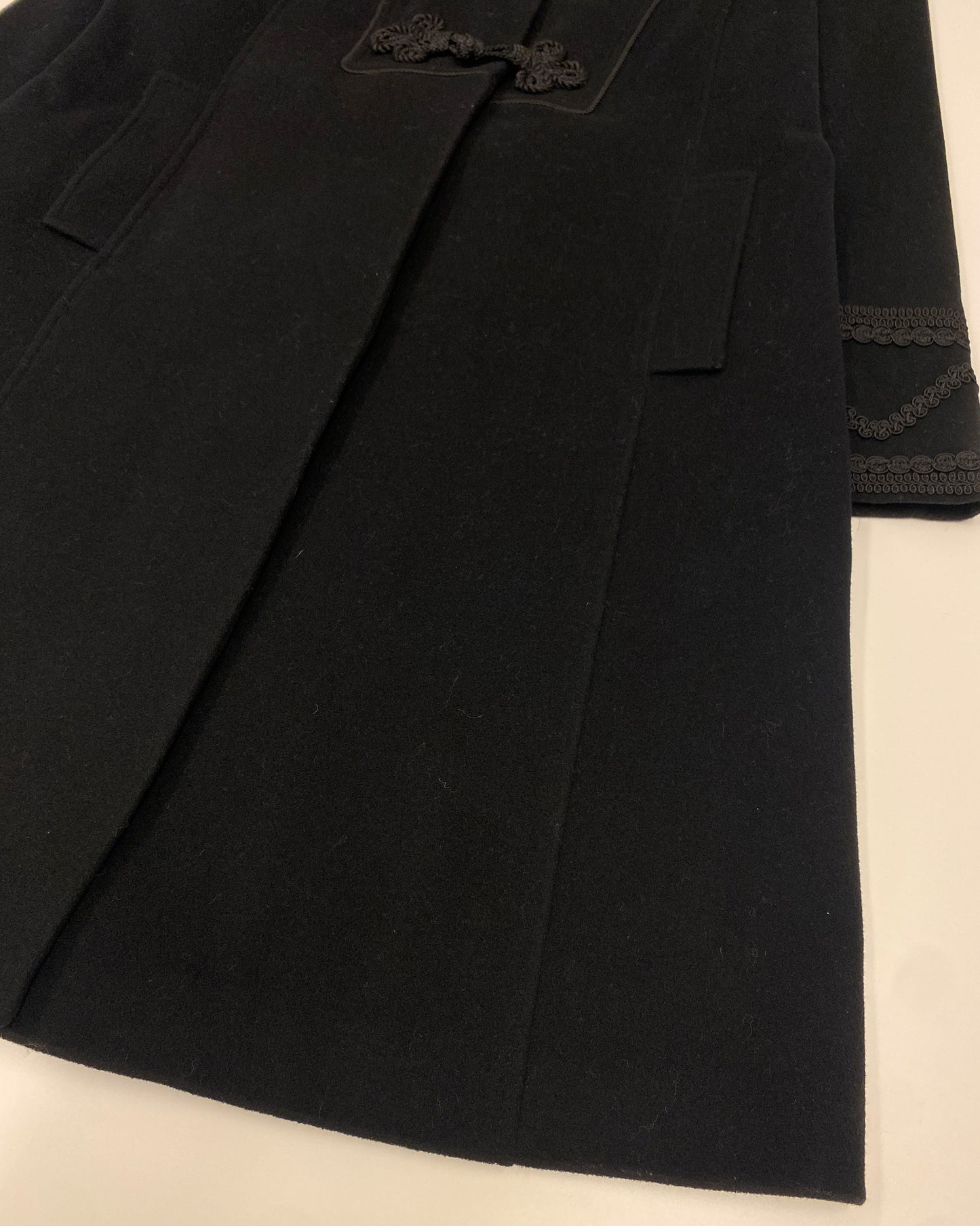 Concept UK 2000s Decorative Toggle Closure Wool Coat Black