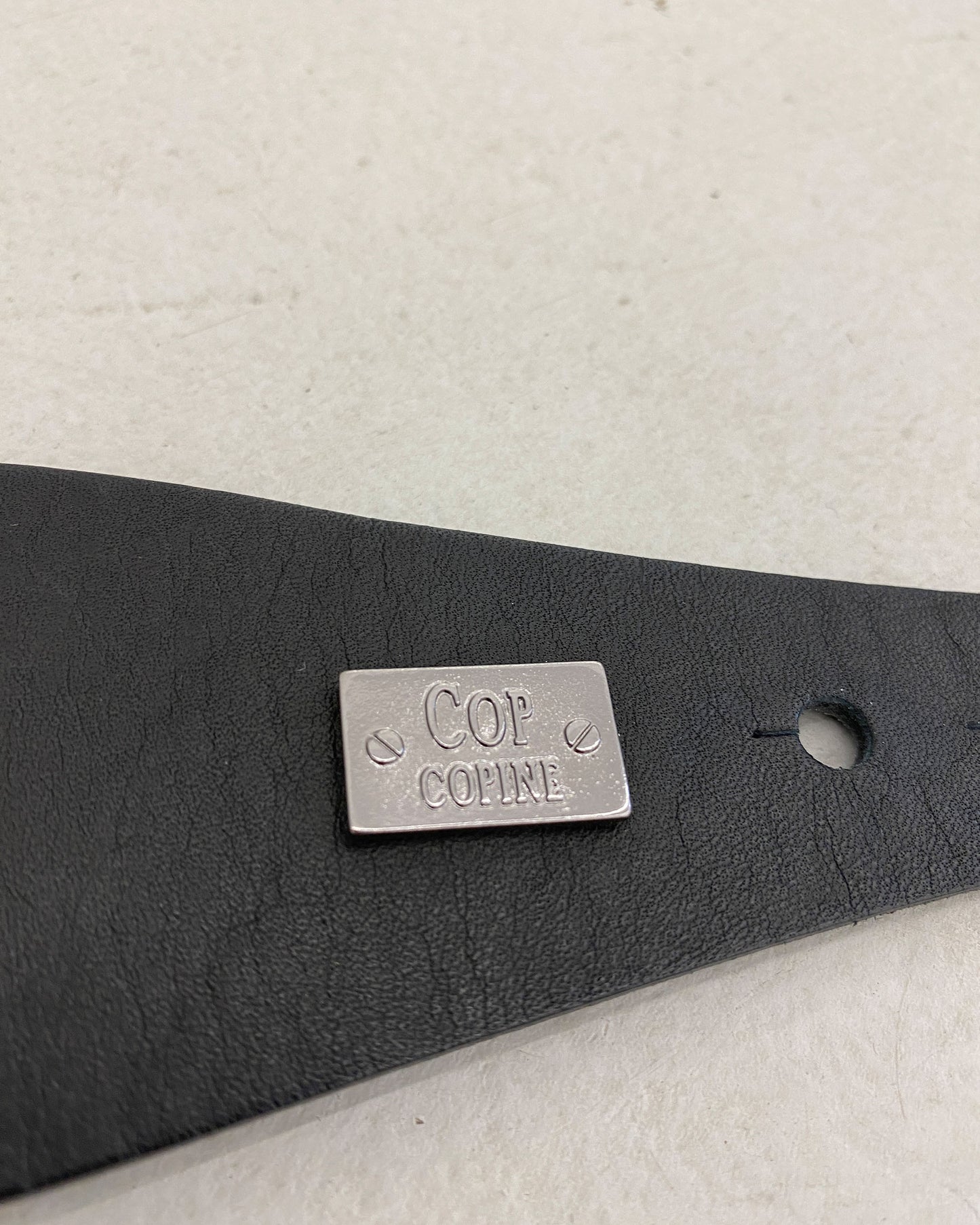 Cop Copine 2010s Nut Screw Leather Belt Black