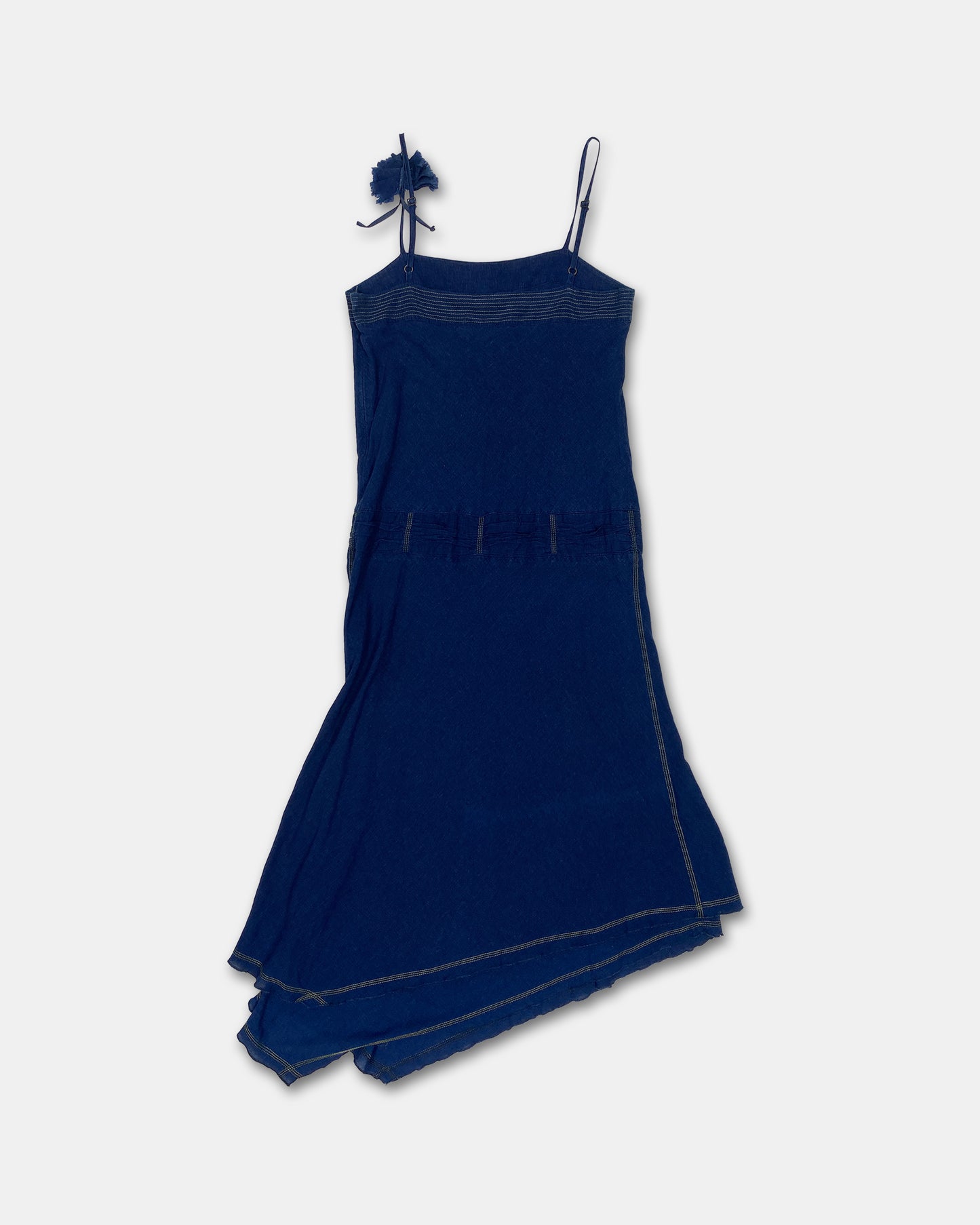 Cop Copine 2000s Stone Washed Spaghetti Straps Dress Blue