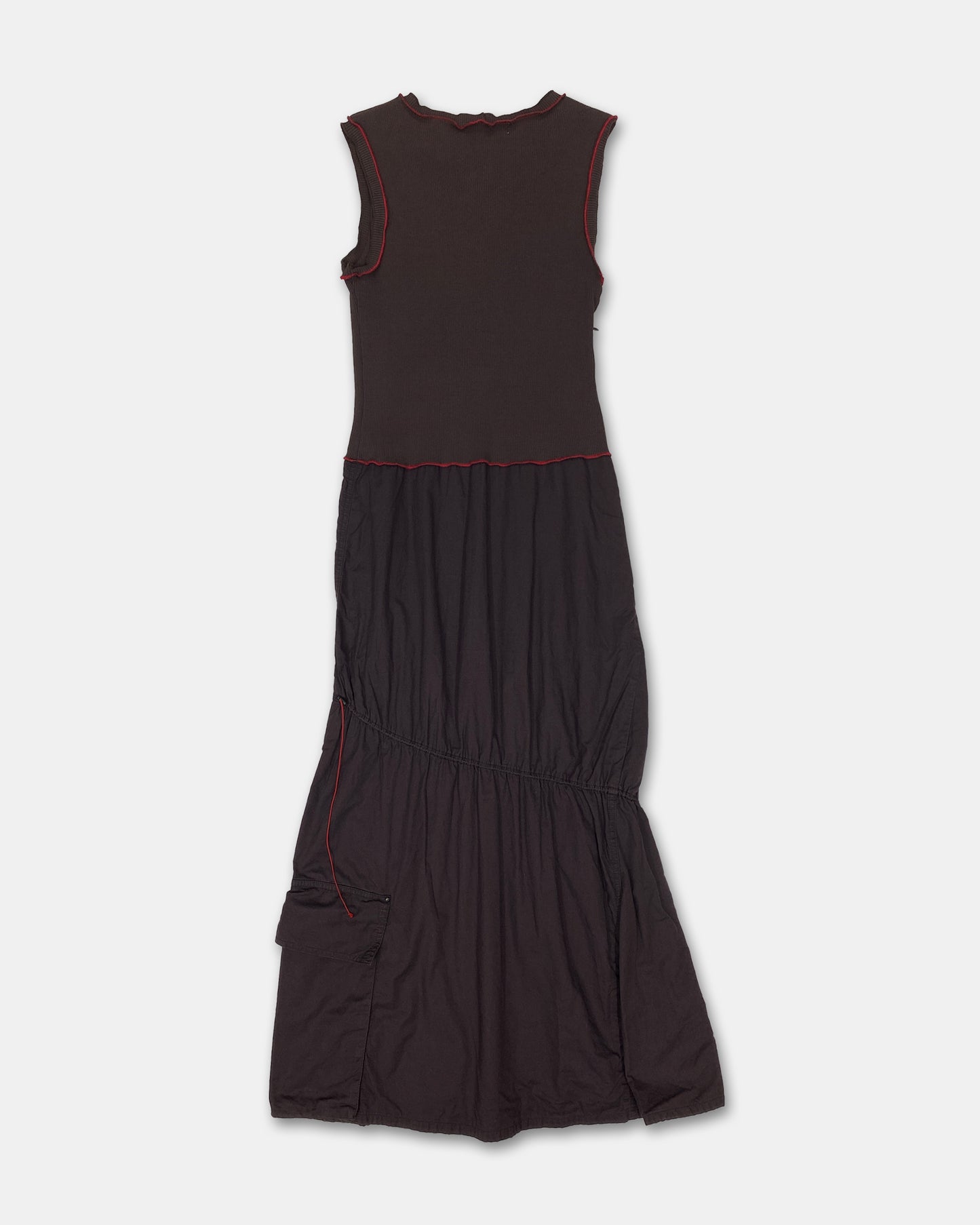 Cop Copine 2000s Adjustable Open Hem Pocket Tank Dress Brown
