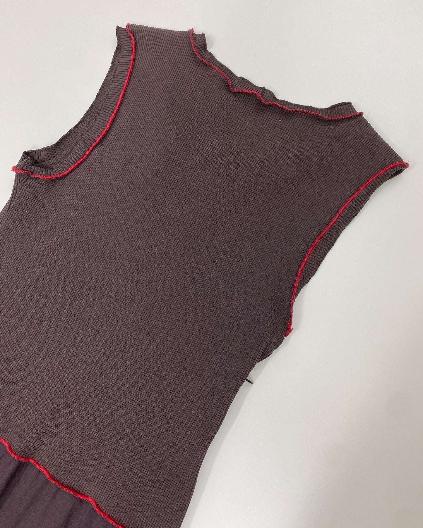 Cop Copine 2000s Adjustable Open Hem Pocket Tank Dress Brown