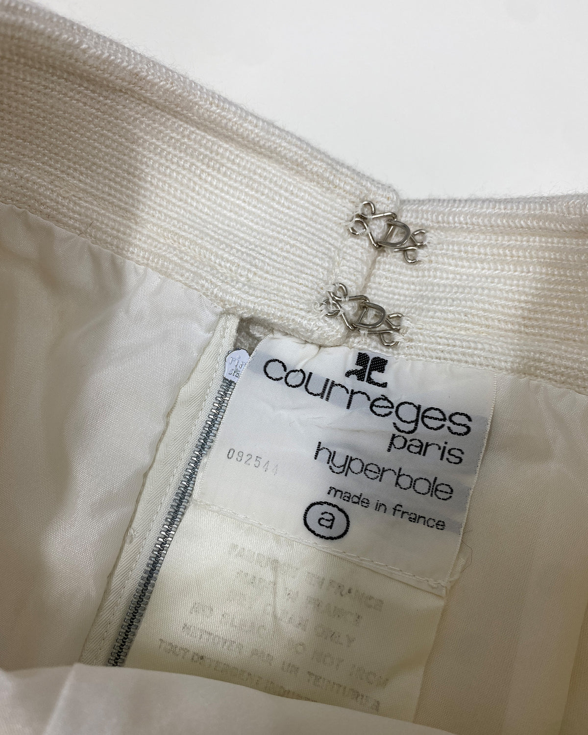 Courrèges Paris 1970s Formal Jacket and Skirt Set White