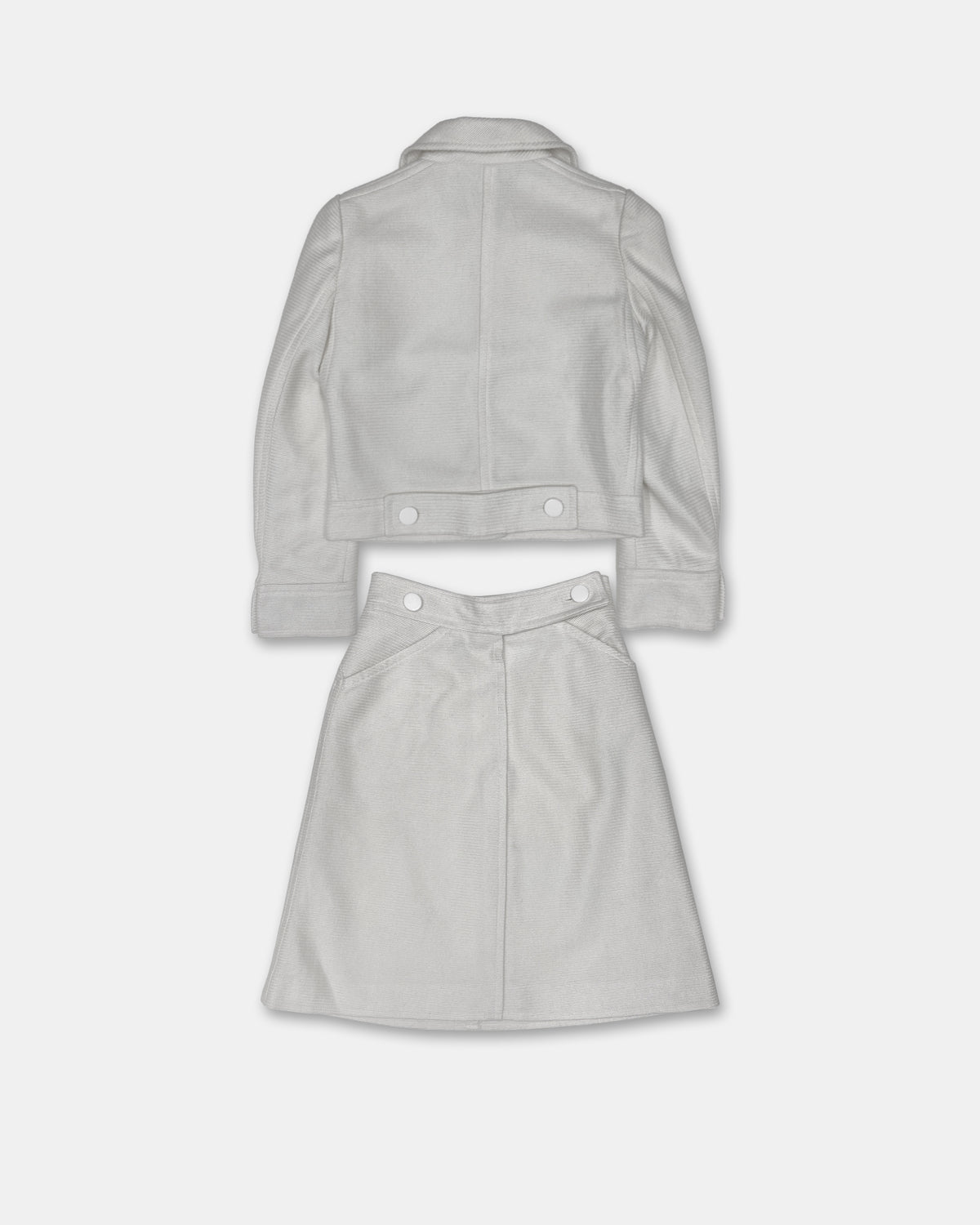 Courrèges Paris 1970s Formal Skirt White