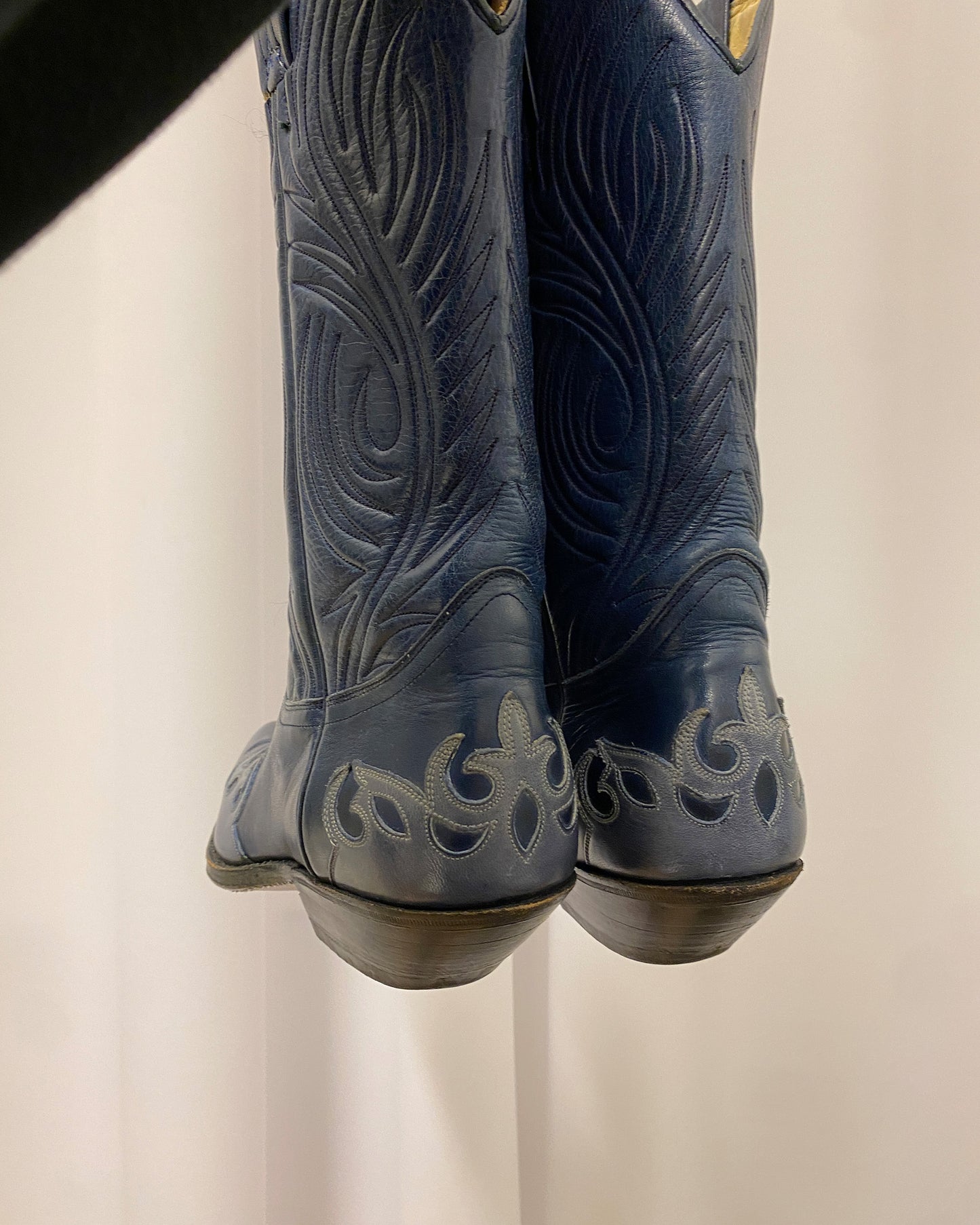 Tony Mora 1990s Ombre Cowboy Boots Blue