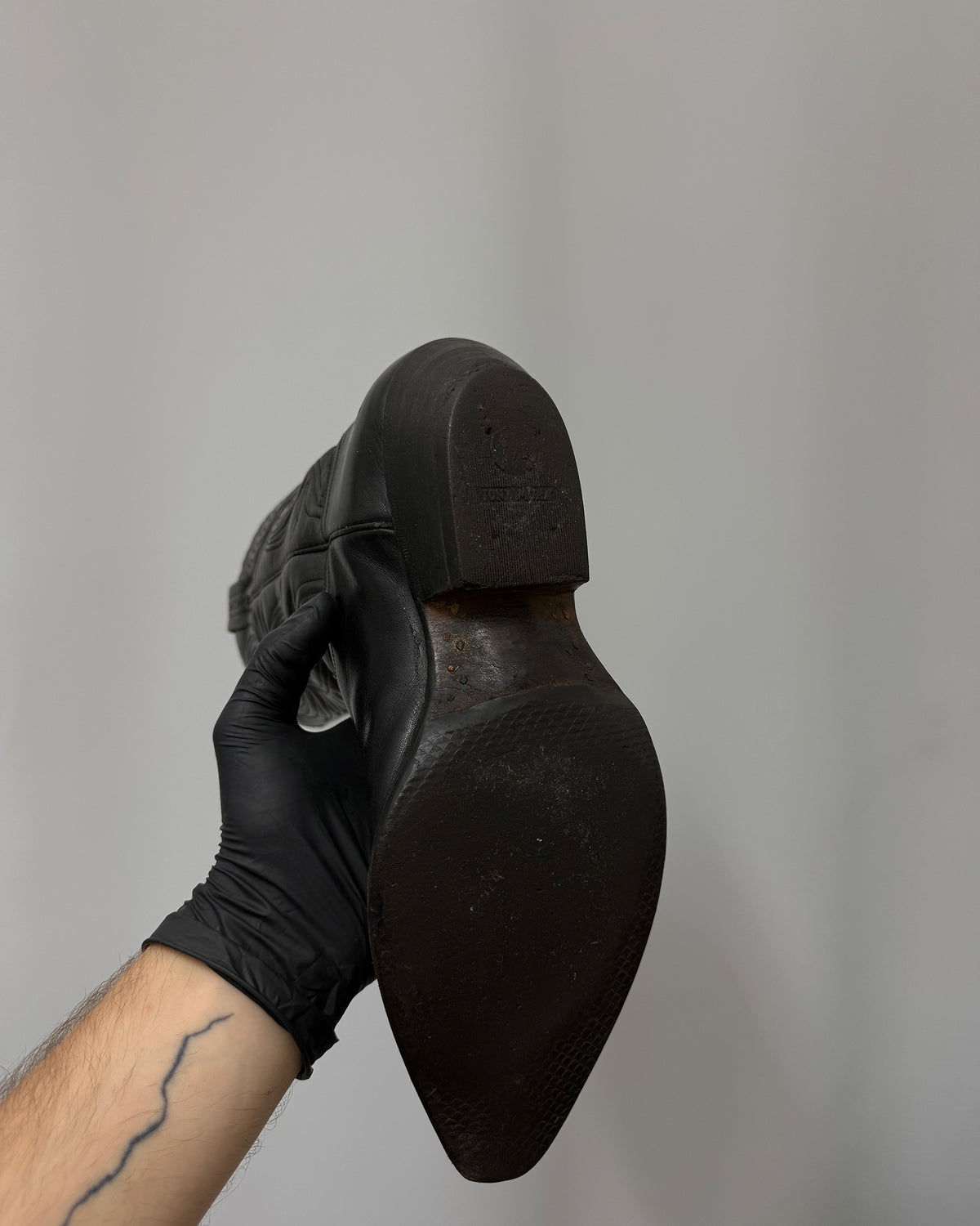 Tony Mora 1990s Faded Cowboy Boots Dark Brown Black