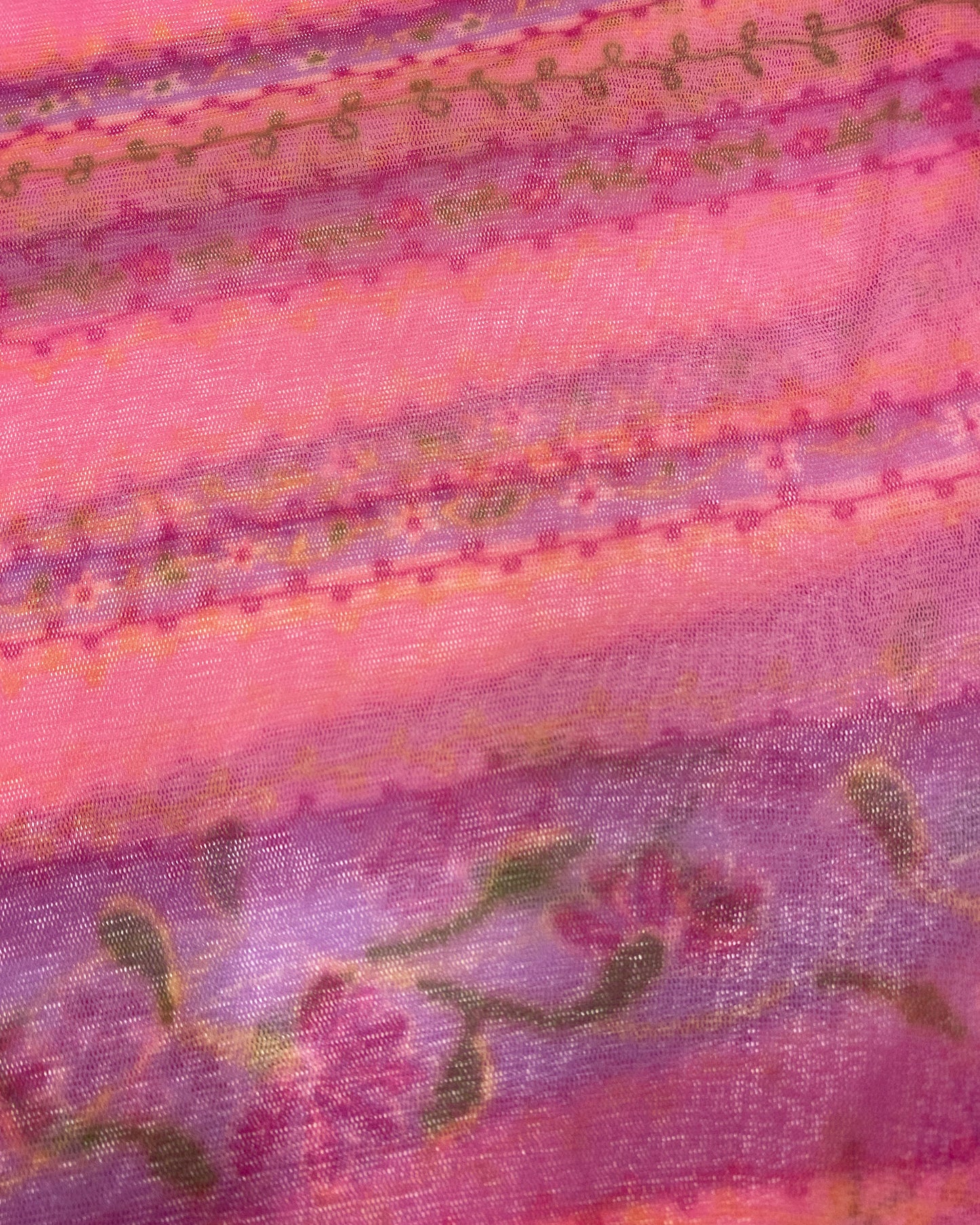 Creme Paris 2000s Flower Mesh Longsleeve Top Pink