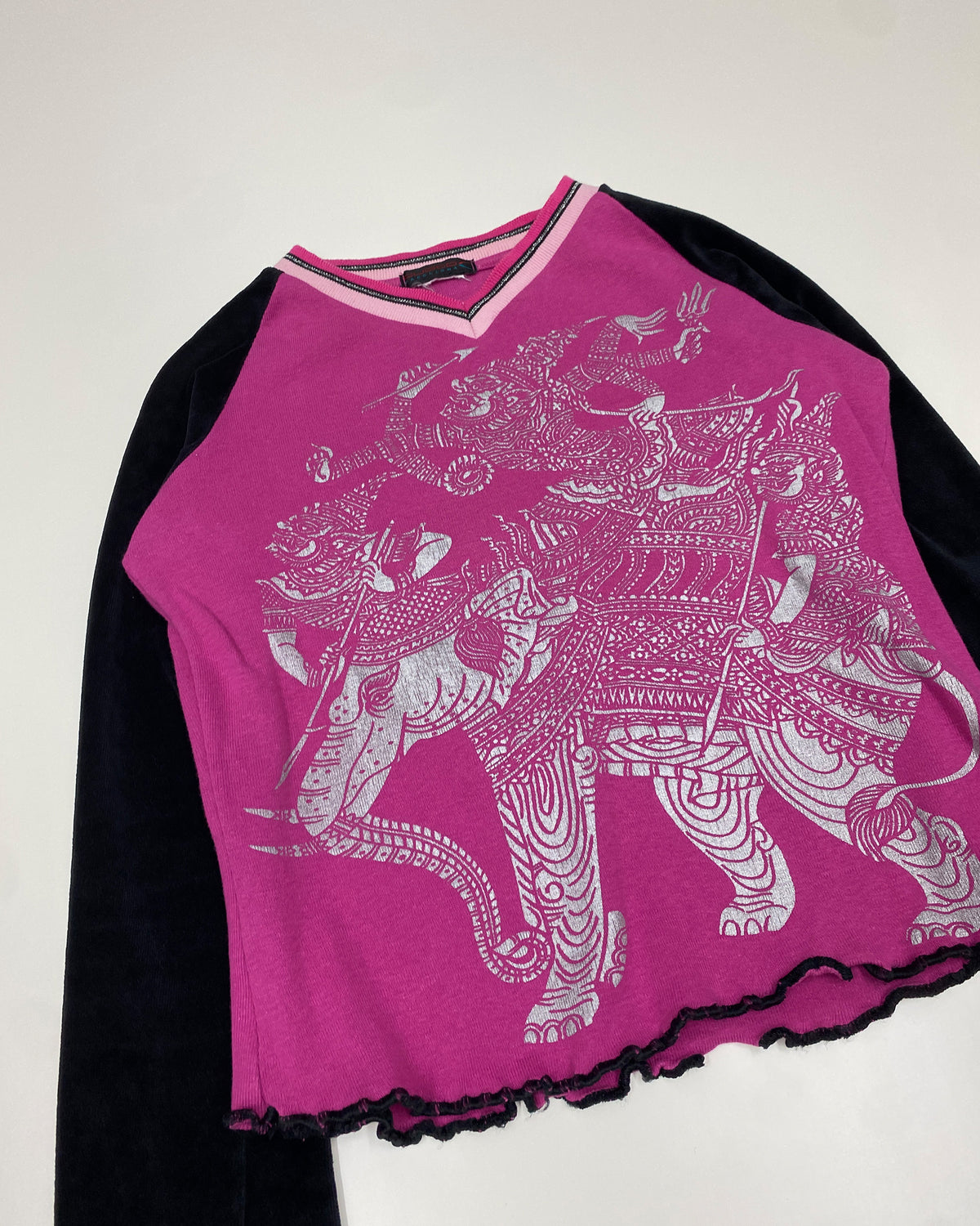 Custo Barcelona 2000s Elephant Print Top Pink