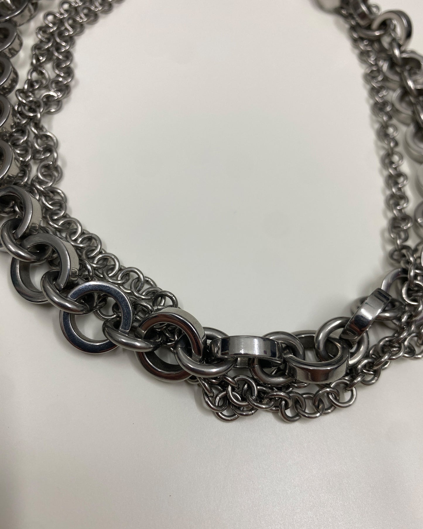DKNY 2020s Multilayer Necklace Metallic Silver