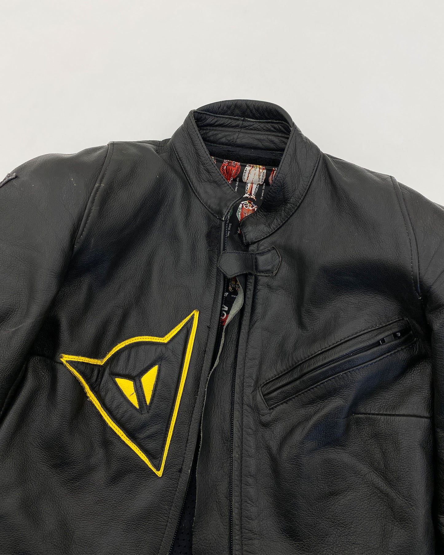 Dainese 1970s Racing Leatherjacket Black Yellow