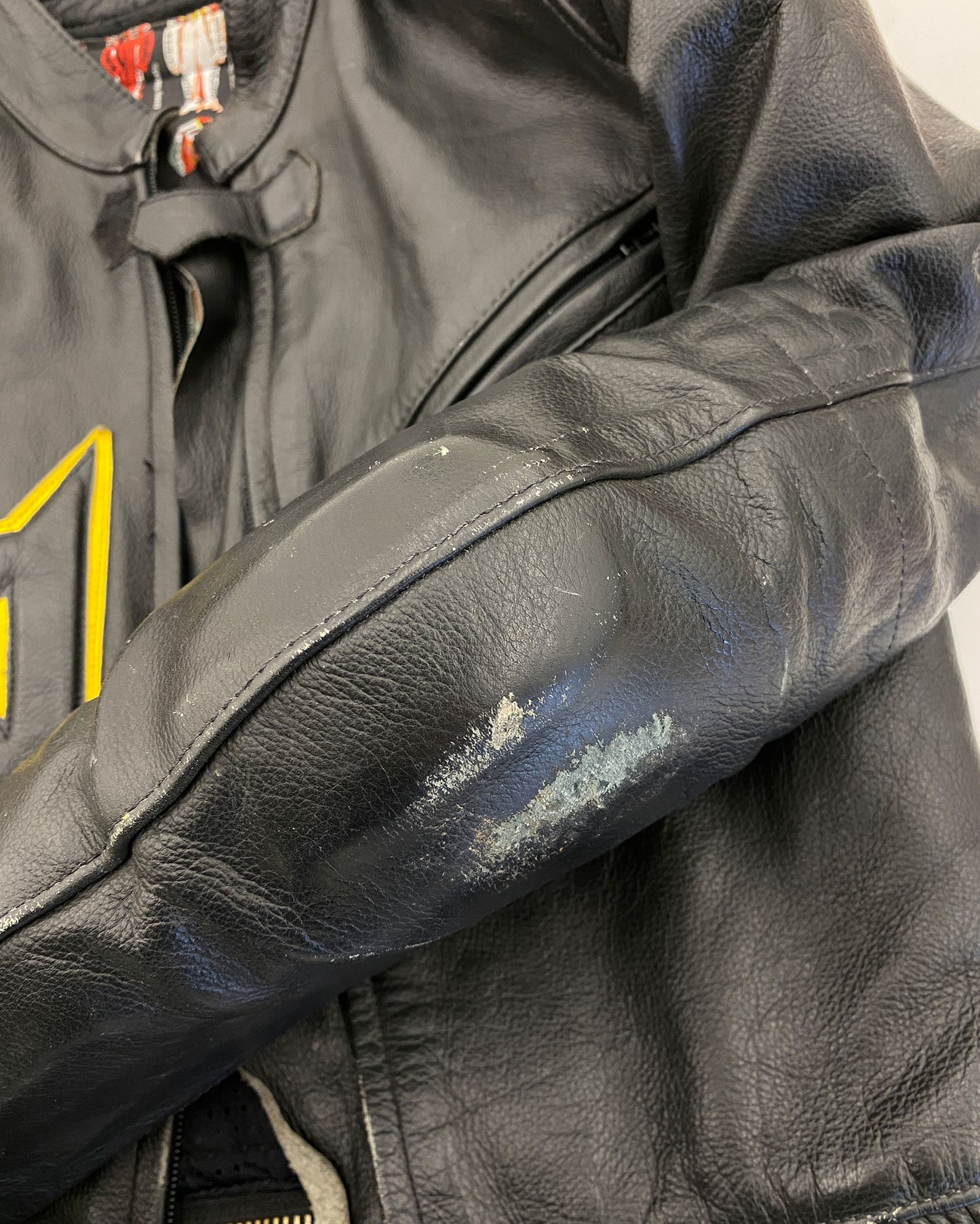 Dainese 1970s Racing Leatherjacket Black Yellow