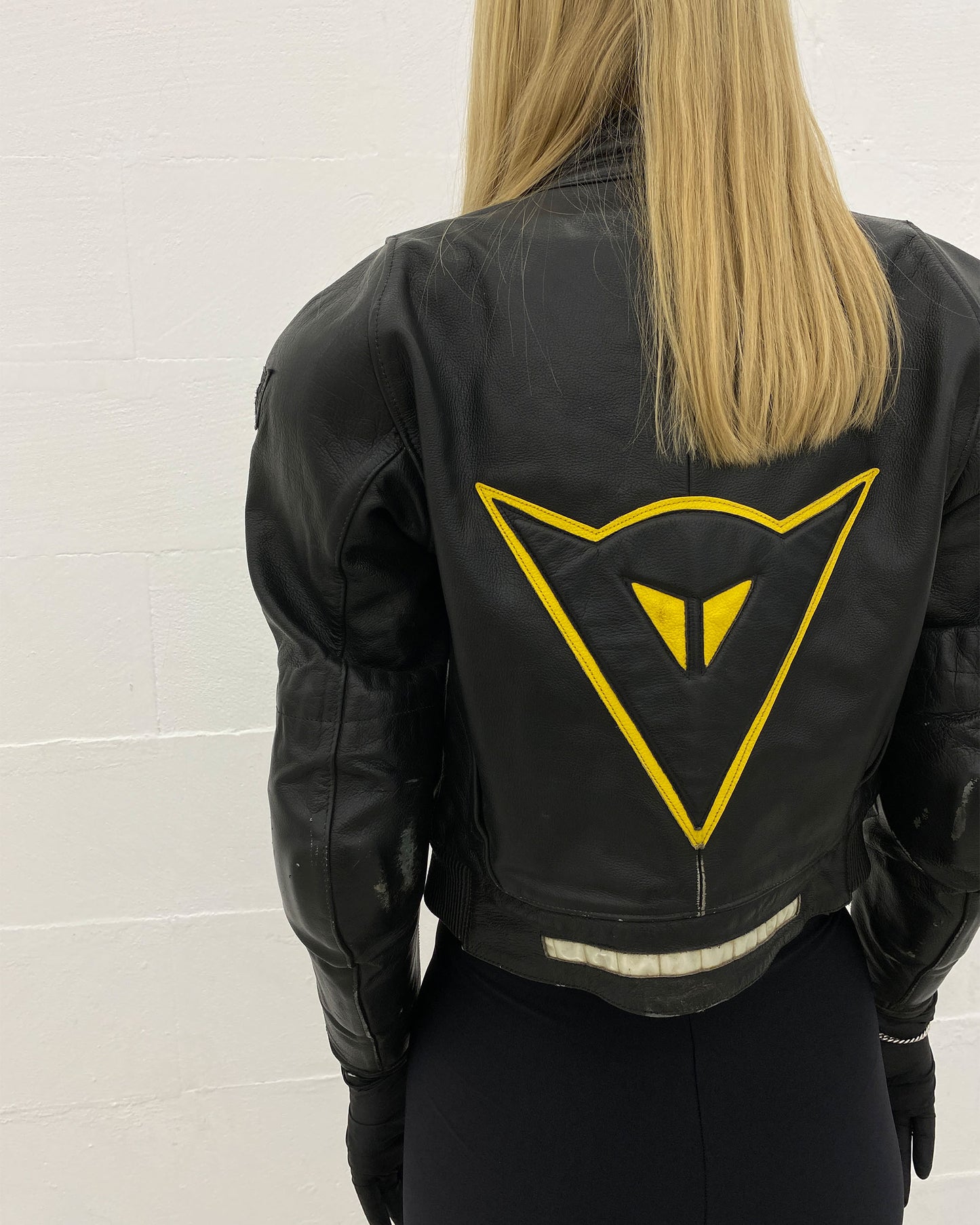 Dainese 1970s Racing Leatherjacket Black Yellow