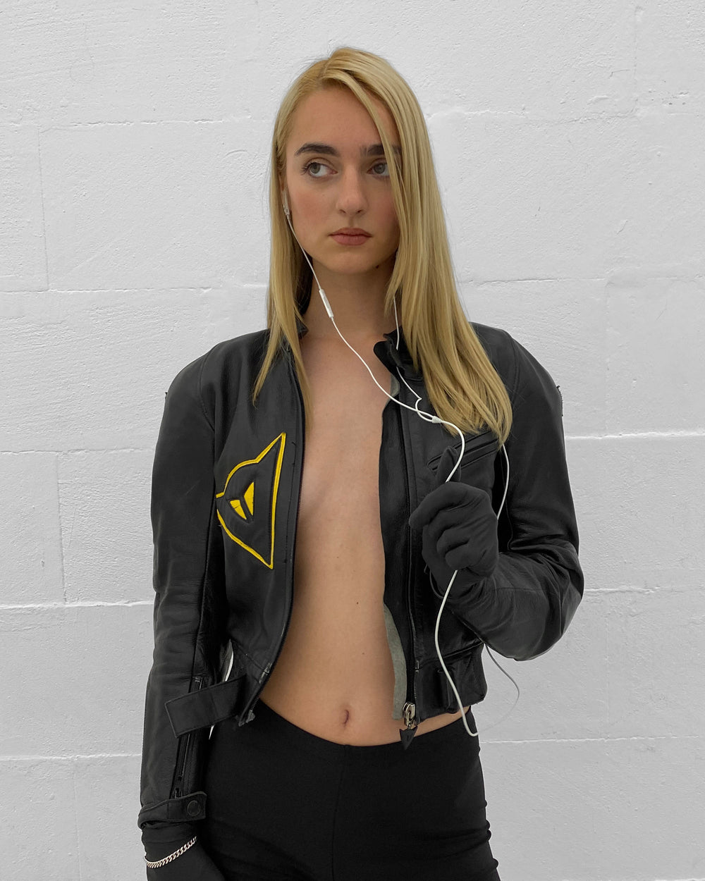 Dainese 1970s Racing Leatherjacket Black Yellow