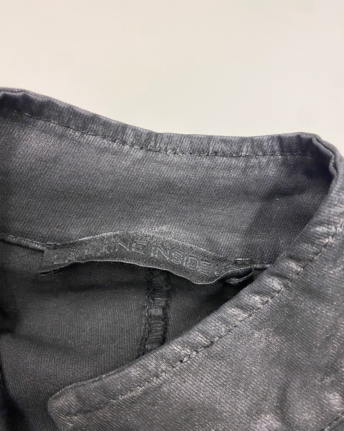 La Haine Inside Us 2020s Waxed Asymmetrical Zip Jacket Black