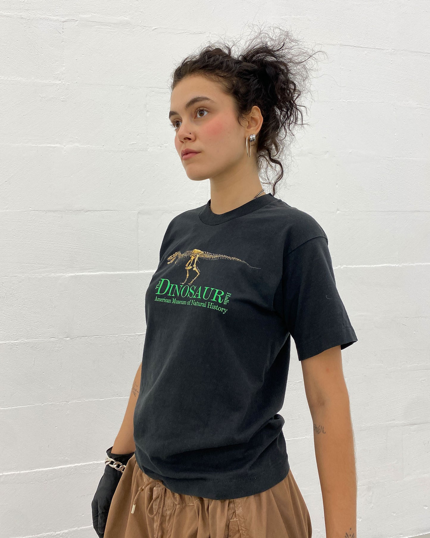 Vintage 1995 Dinosaur American Museum of Natural History Single Stitched Baby T-Shirt Black